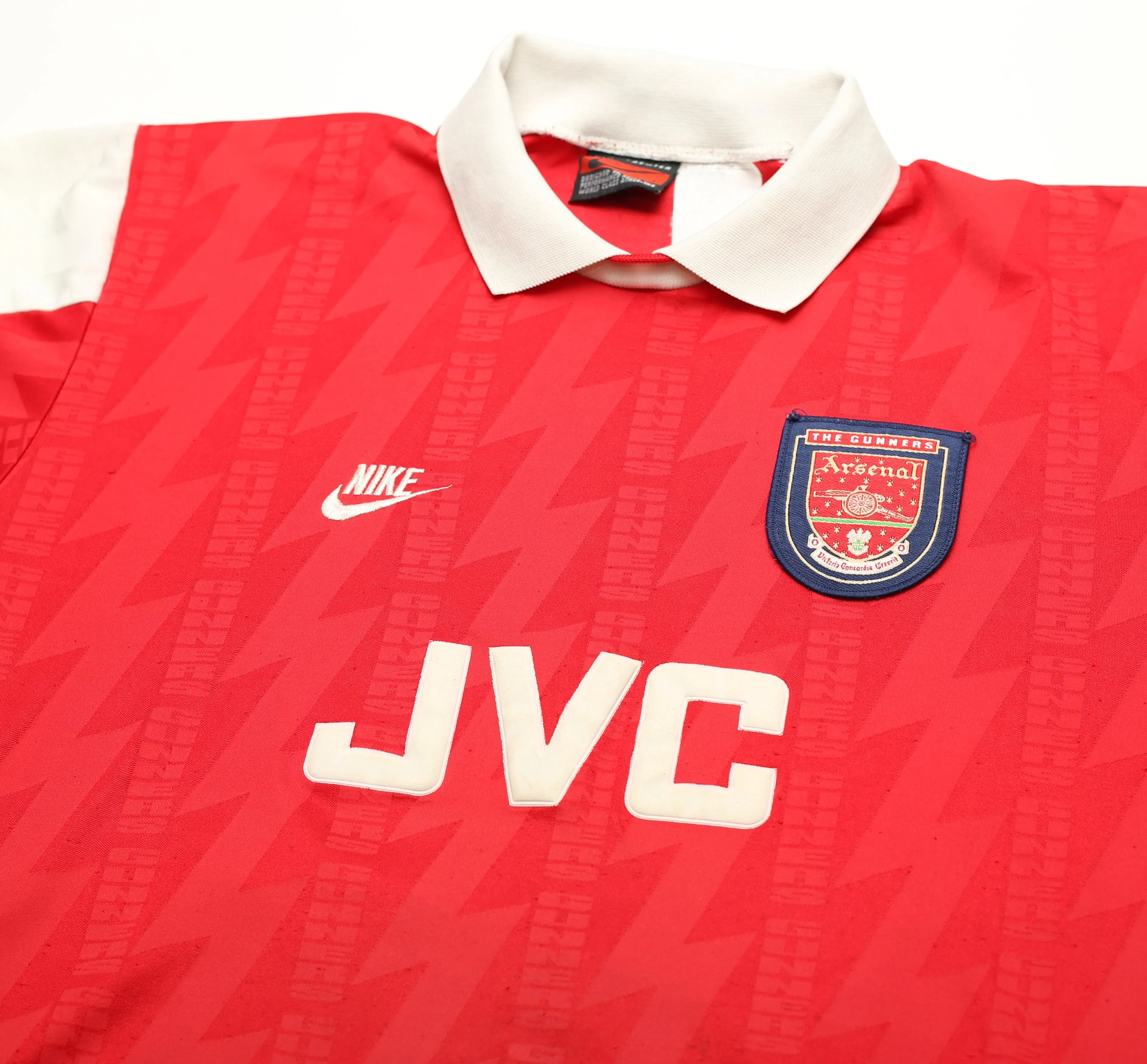 1994/96 BERGKAMP #10 Arsenal Nike Home Football Shirt (L)