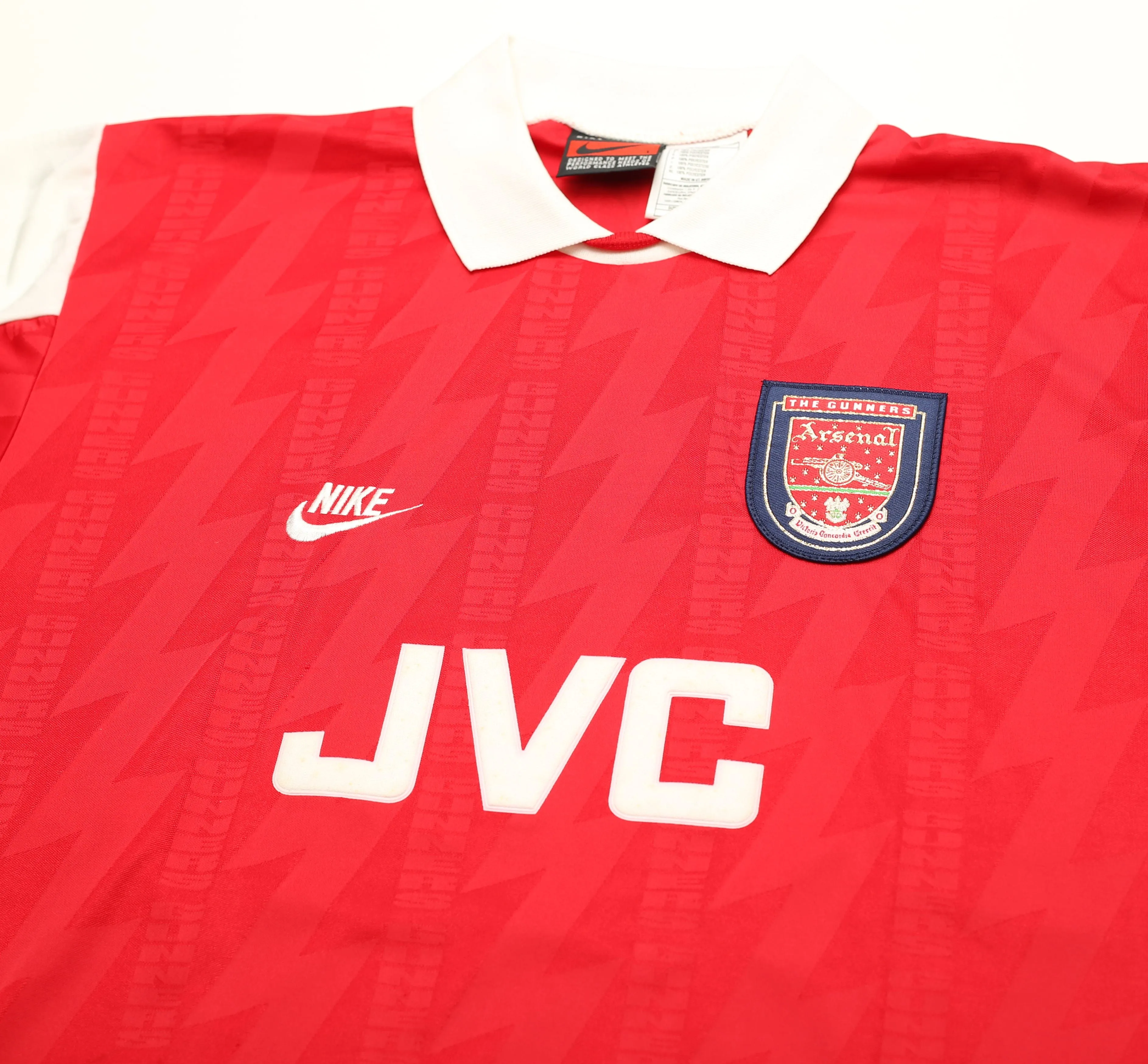 1994/96 WRIGHT #8 Arsenal Nike Home Football Shirt (L)