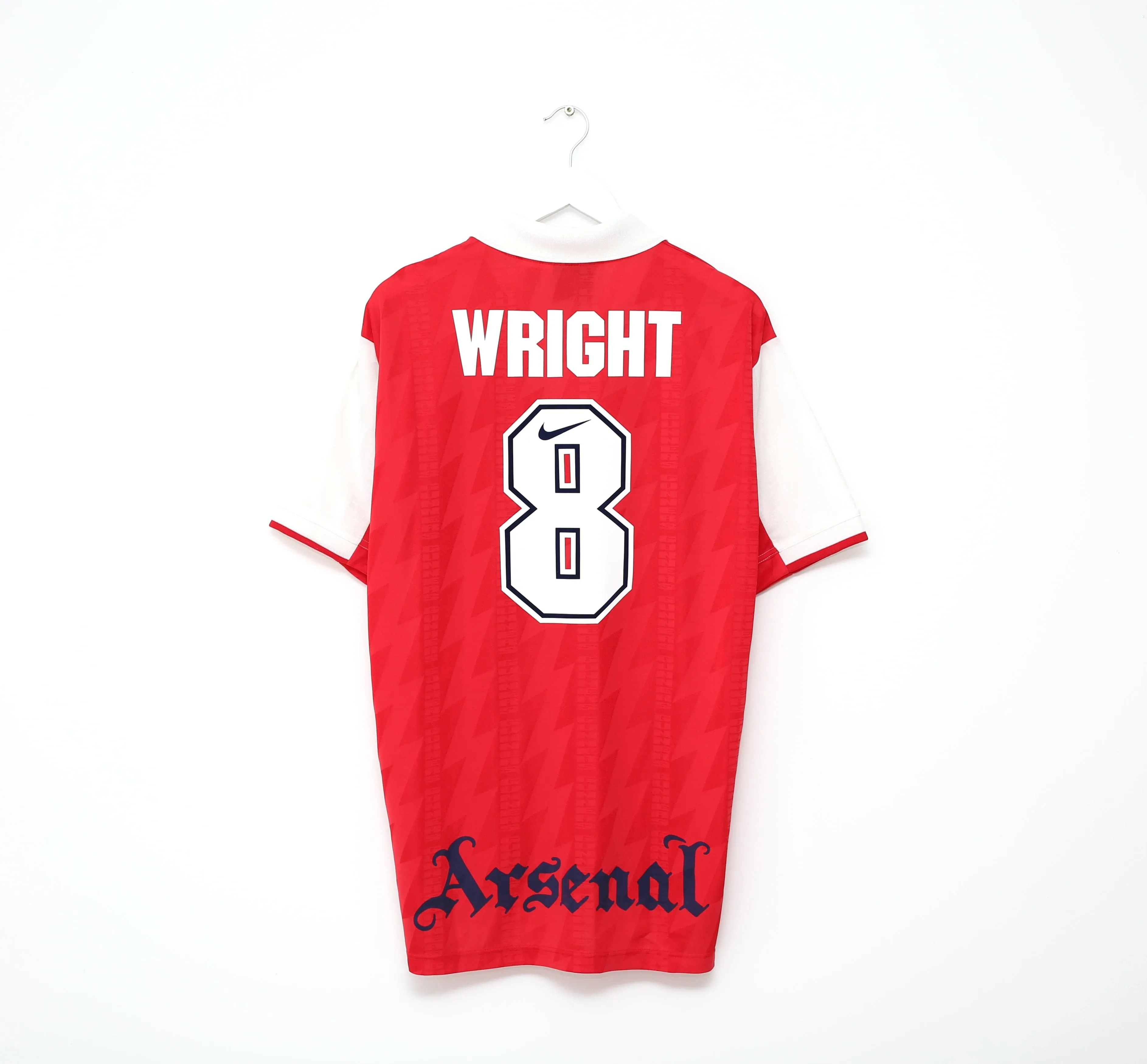 1994/96 WRIGHT #8 Arsenal Nike Home Football Shirt (L)