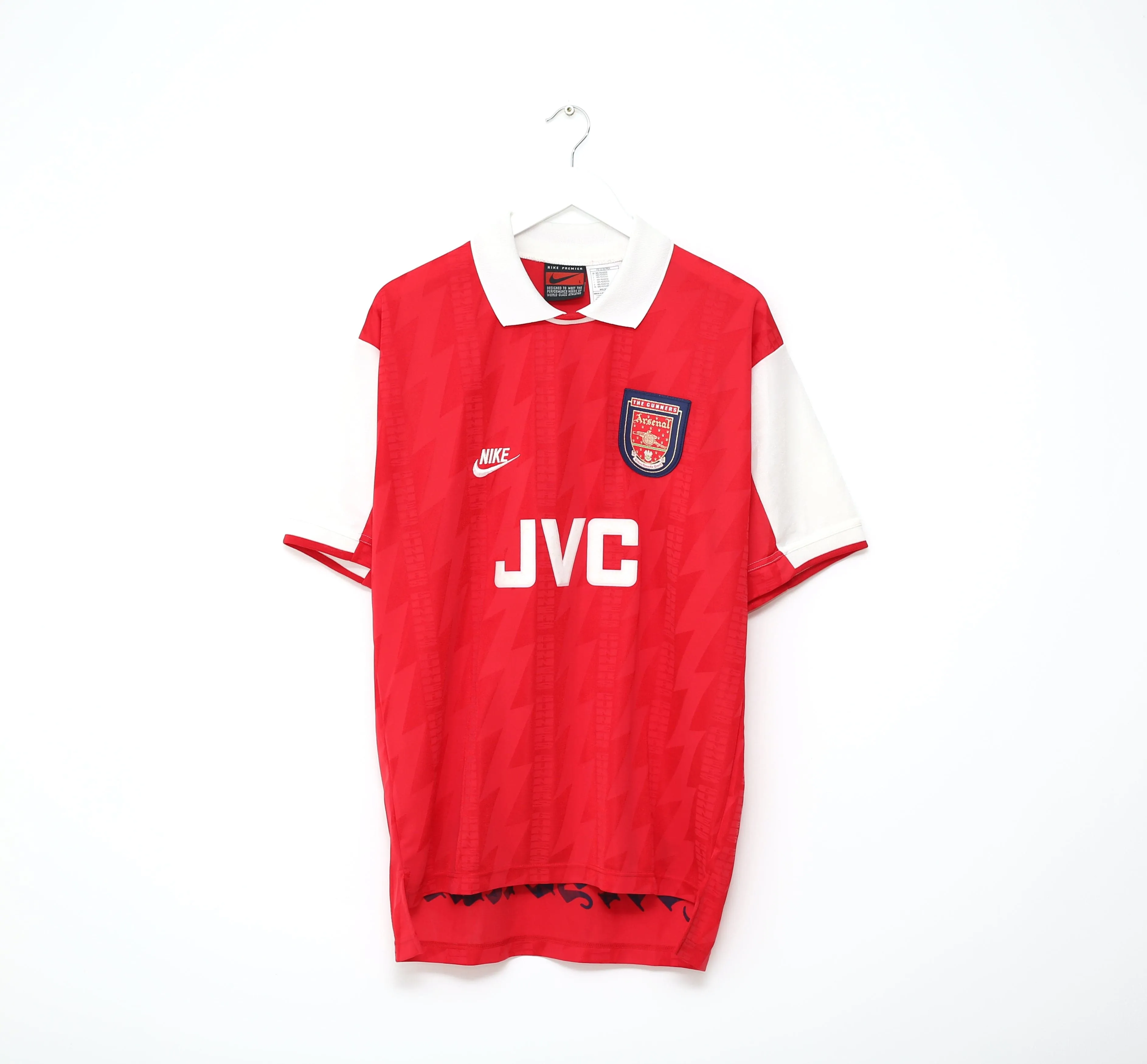 1994/96 WRIGHT #8 Arsenal Nike Home Football Shirt (L)