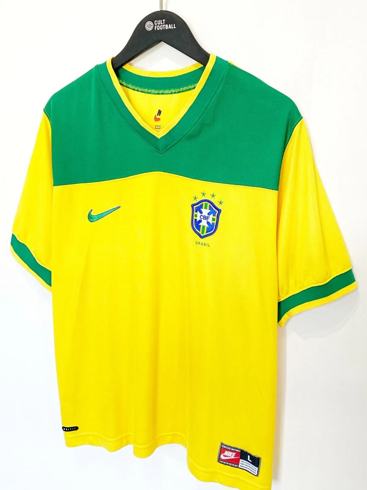 1998 BRAZIL Vintage Nike Football Training Shirt (L) Ronaldo, Roberto Carlos Era