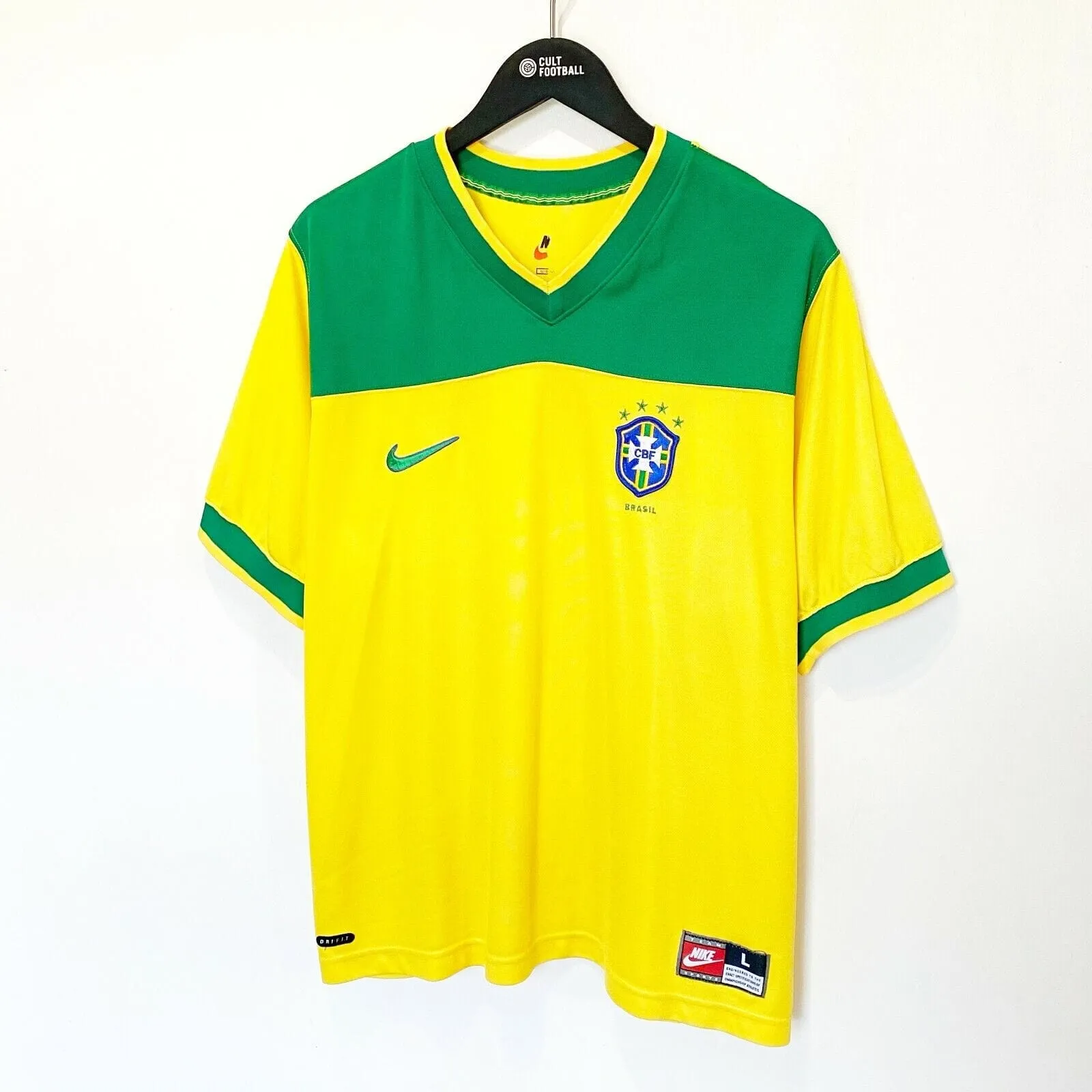 1998 BRAZIL Vintage Nike Football Training Shirt (L) Ronaldo, Roberto Carlos Era