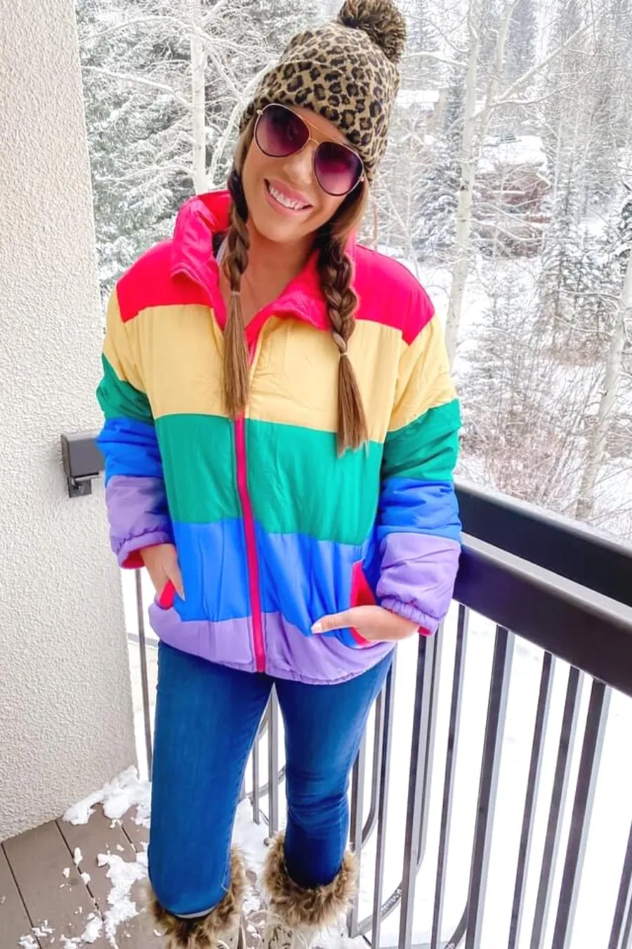 Adult Rainbow Puffer Jacket