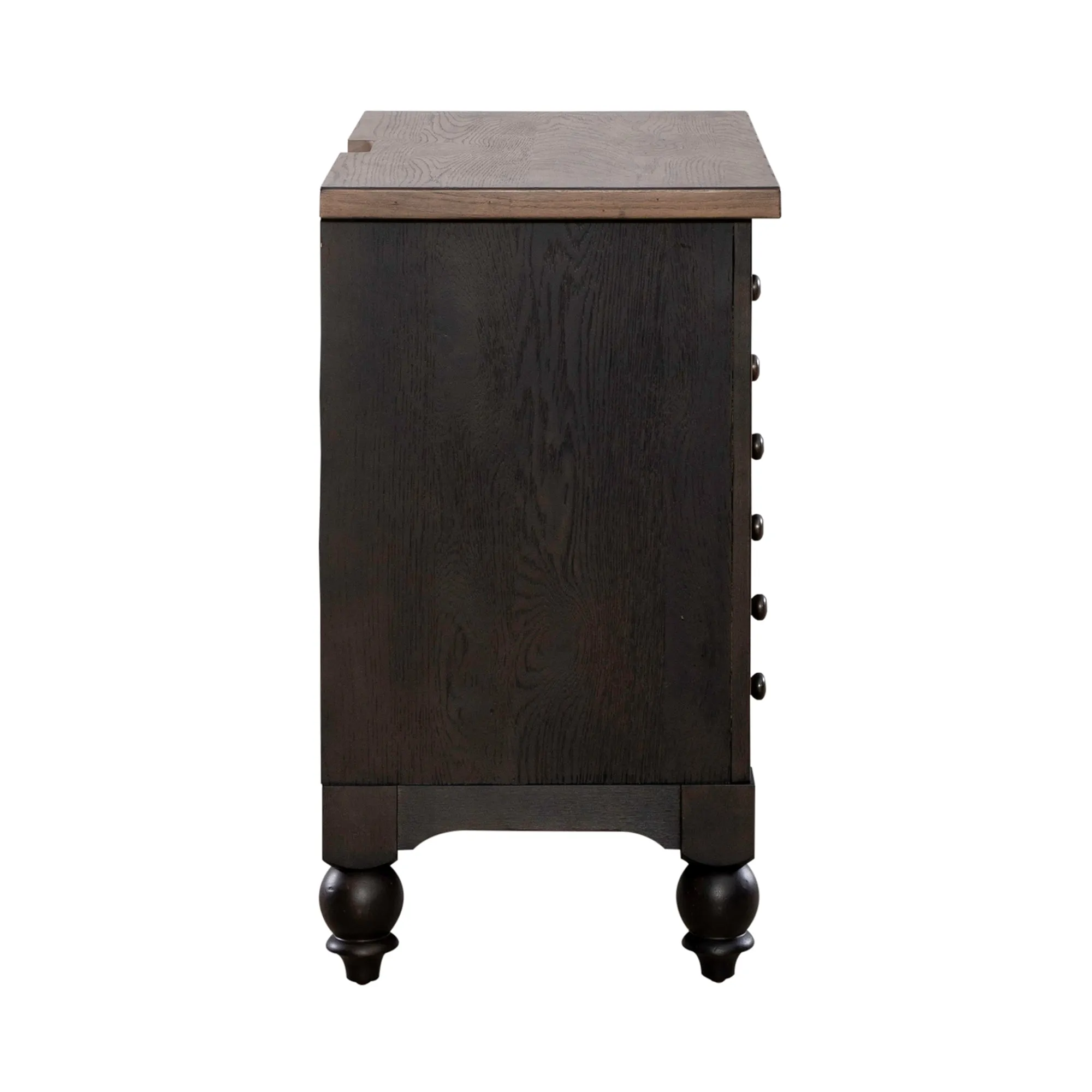 Americana Farmhouse 615-BR62-B Bedside Chest w/ Charging Station - Black