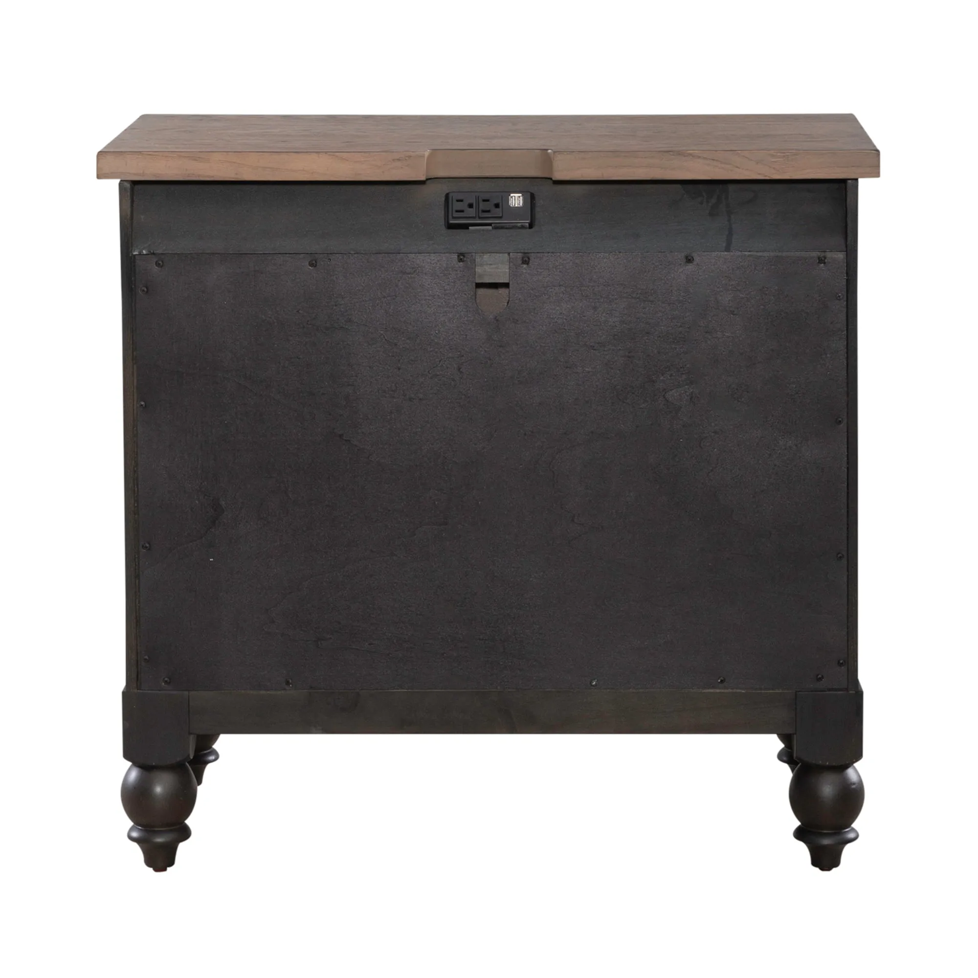 Americana Farmhouse 615-BR62-B Bedside Chest w/ Charging Station - Black