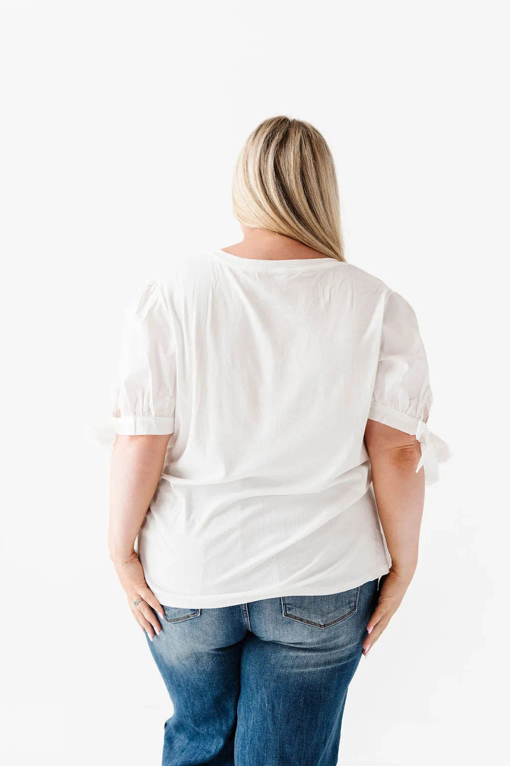 Anne Puff Sleeve Top in White