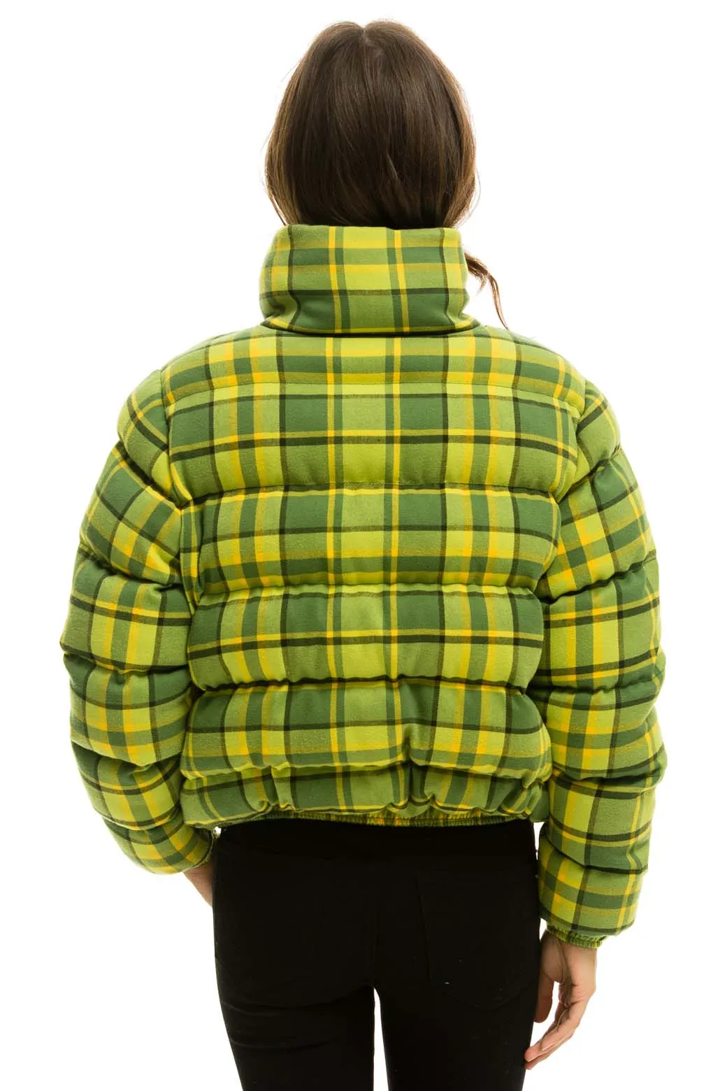 APRES PLAID PUFFER JACKET - AVOCADO PLAID