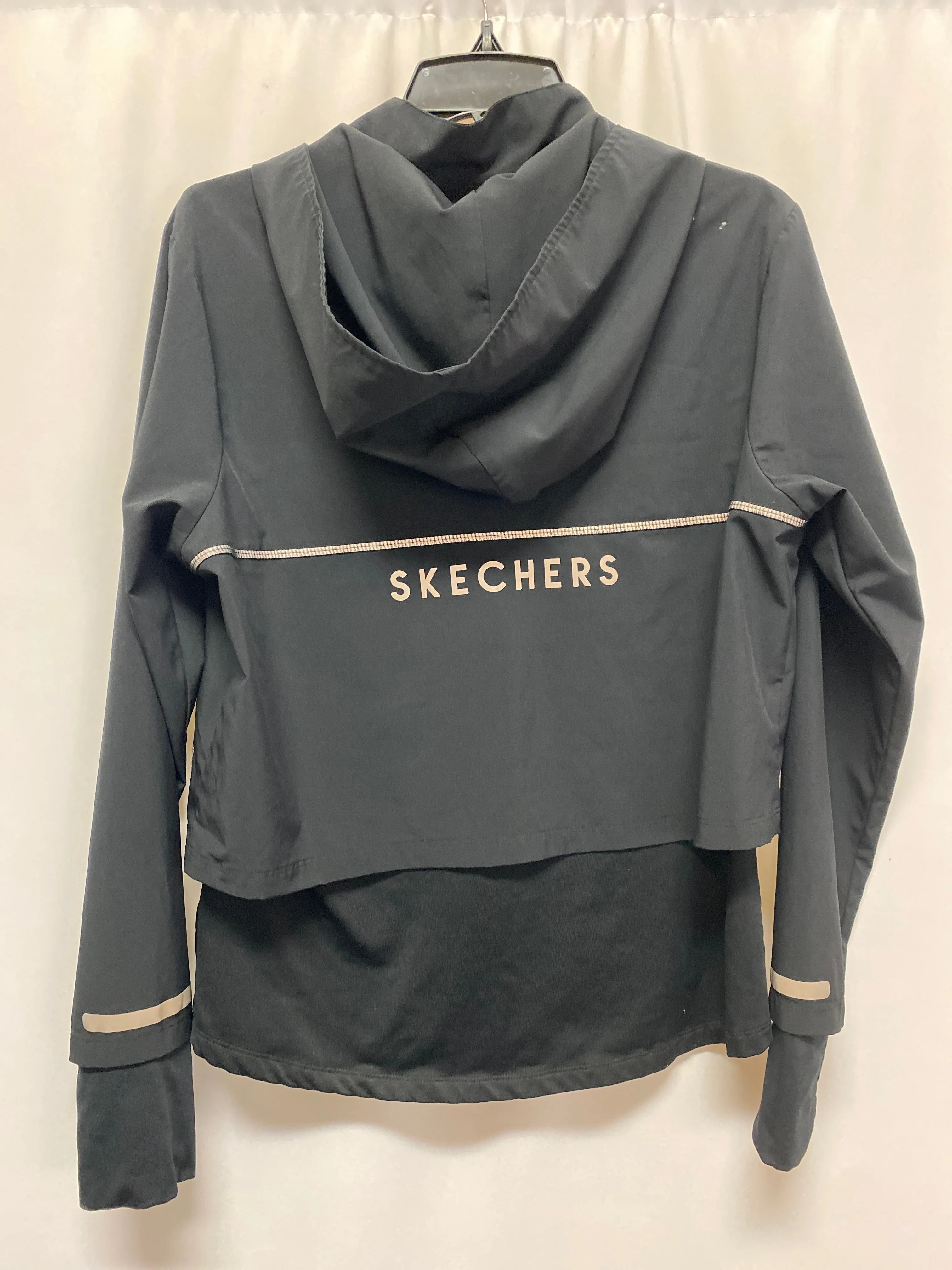 Athletic Jacket By Skechers In Black, Size: M