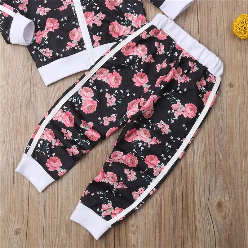 Baby Girl 3-7Y Spring Floral Tracksuit Set