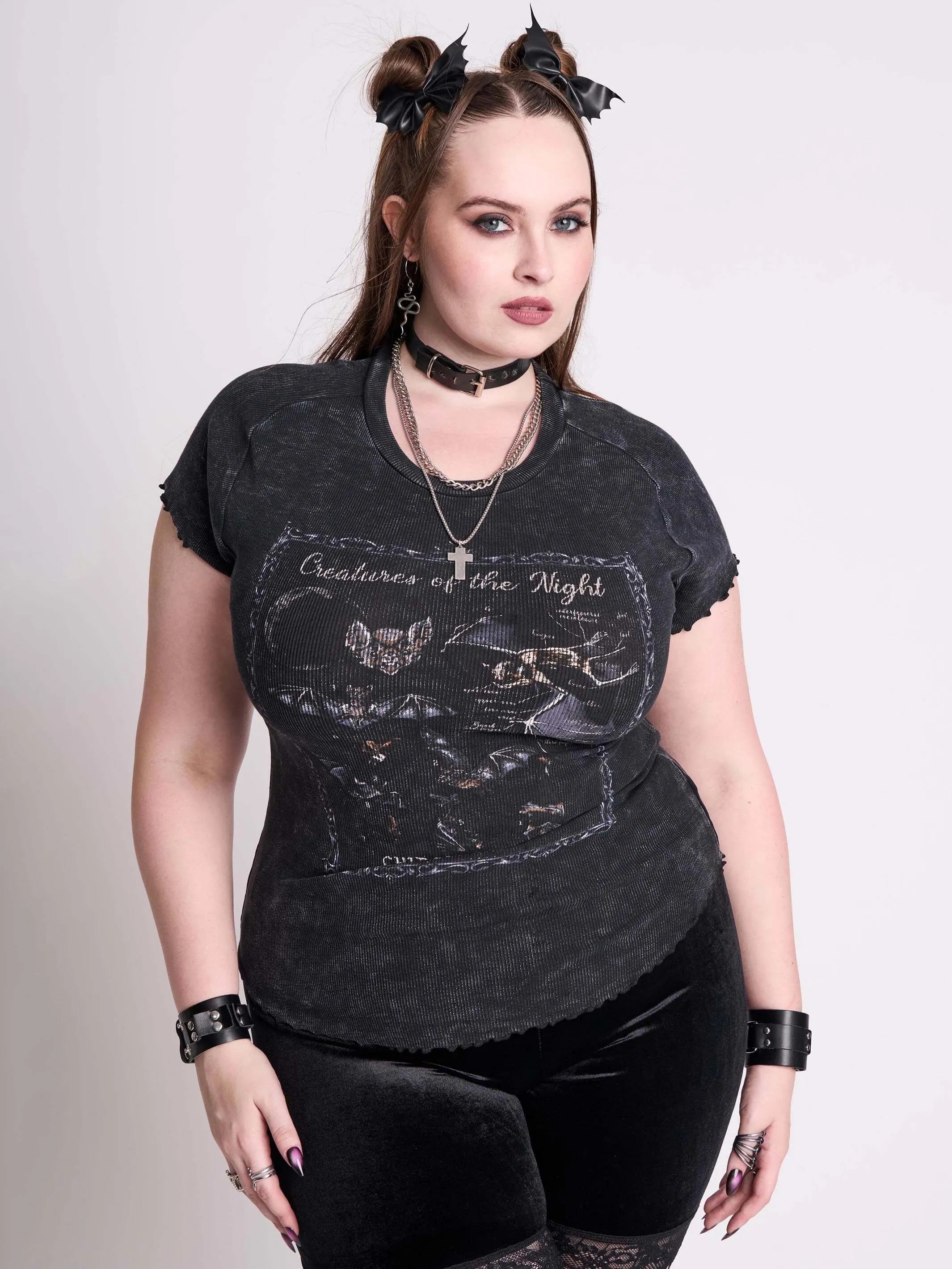 Bat's Anatomy Distressed Baby Tee