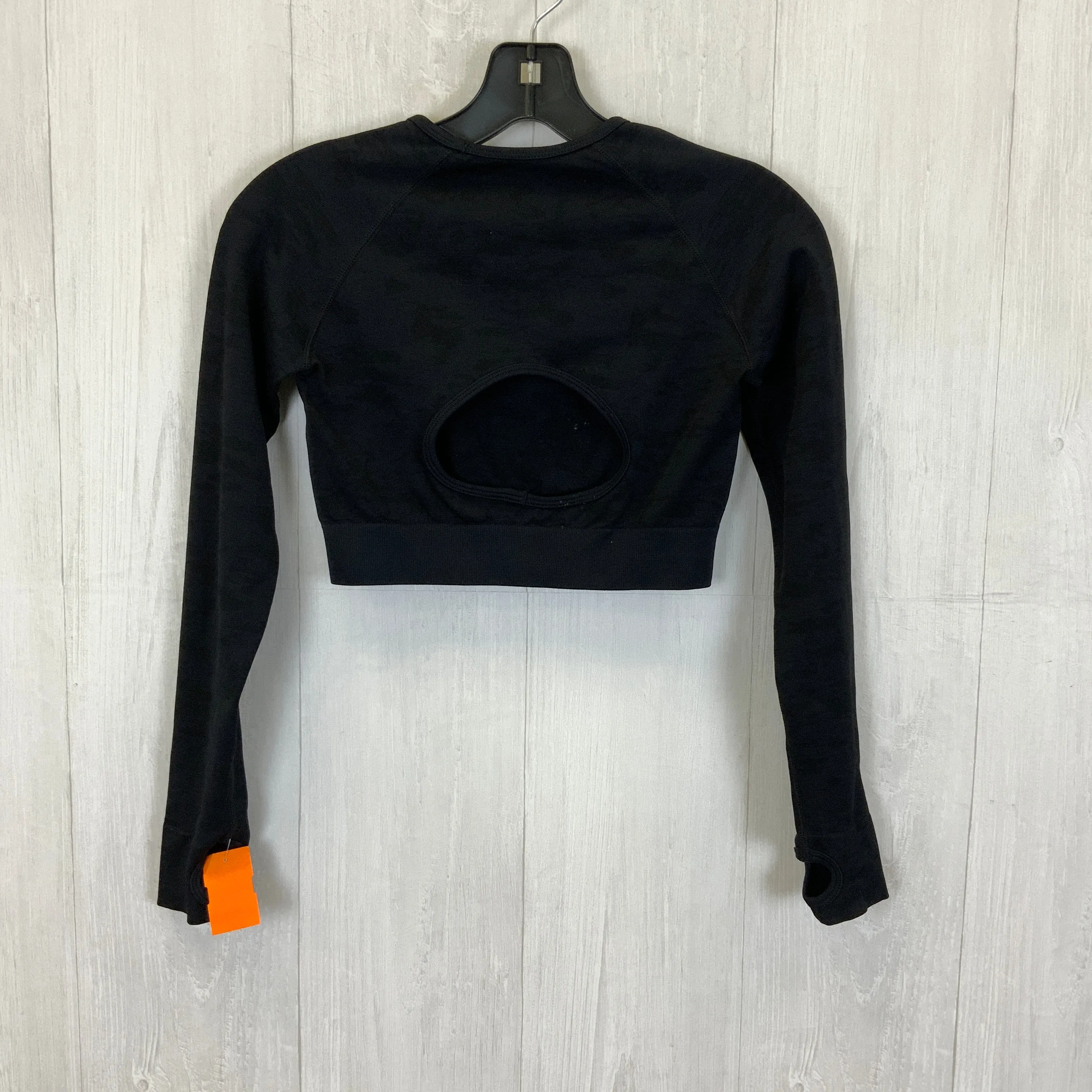 Black Athletic Top Long Sleeve Crewneck Clothes Mentor, Size S