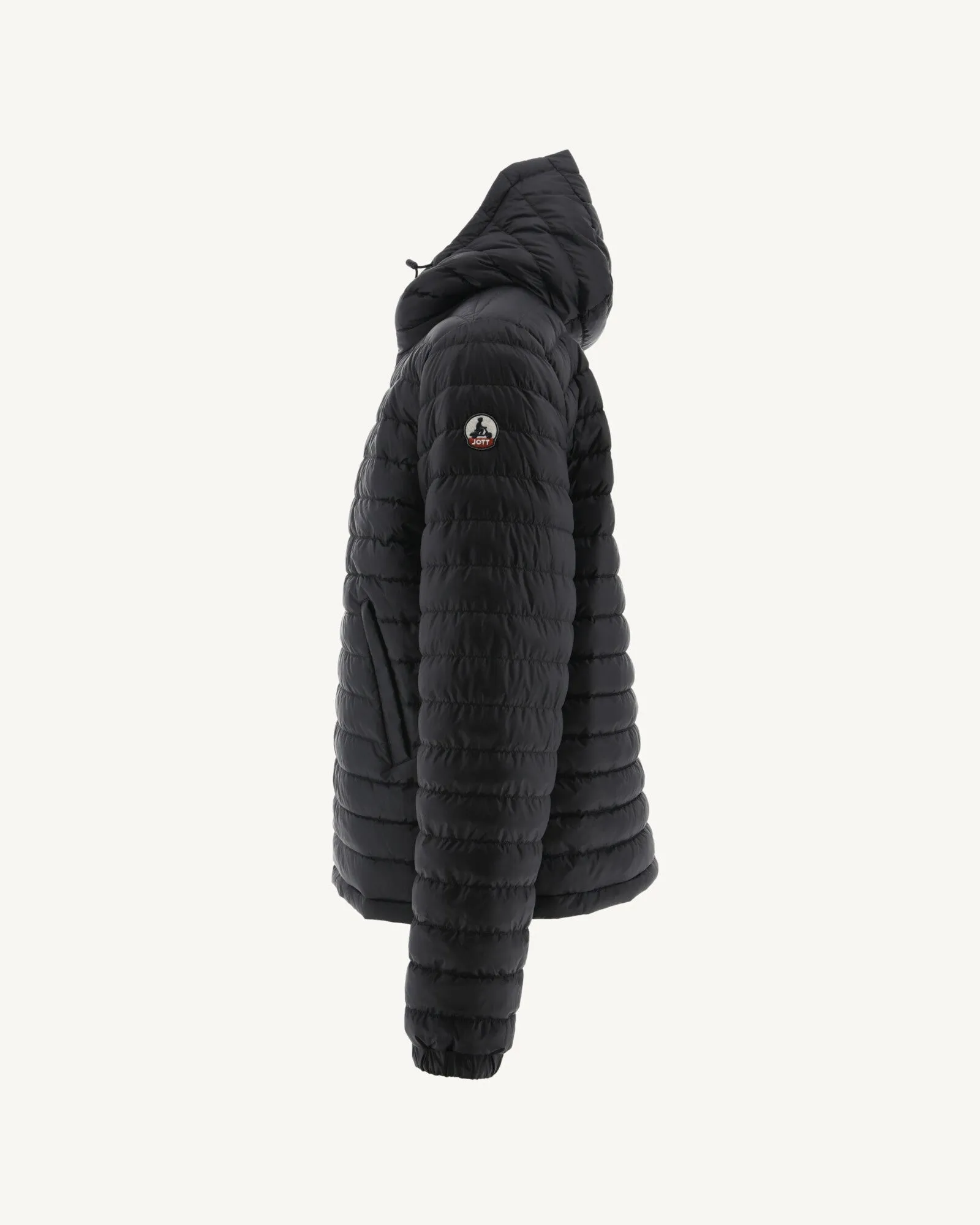 Black Bergen reversible hooded puffer jacket