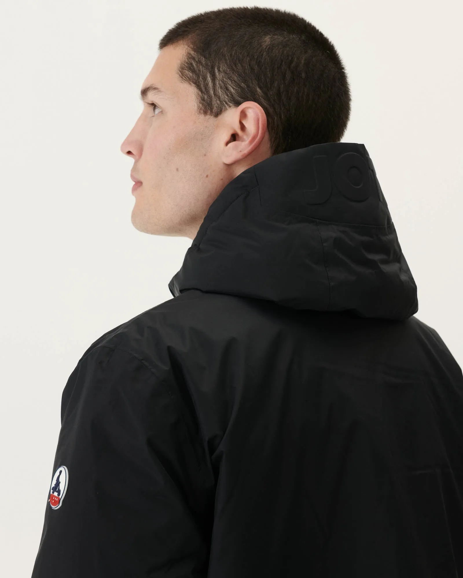 Black Bergen reversible hooded puffer jacket