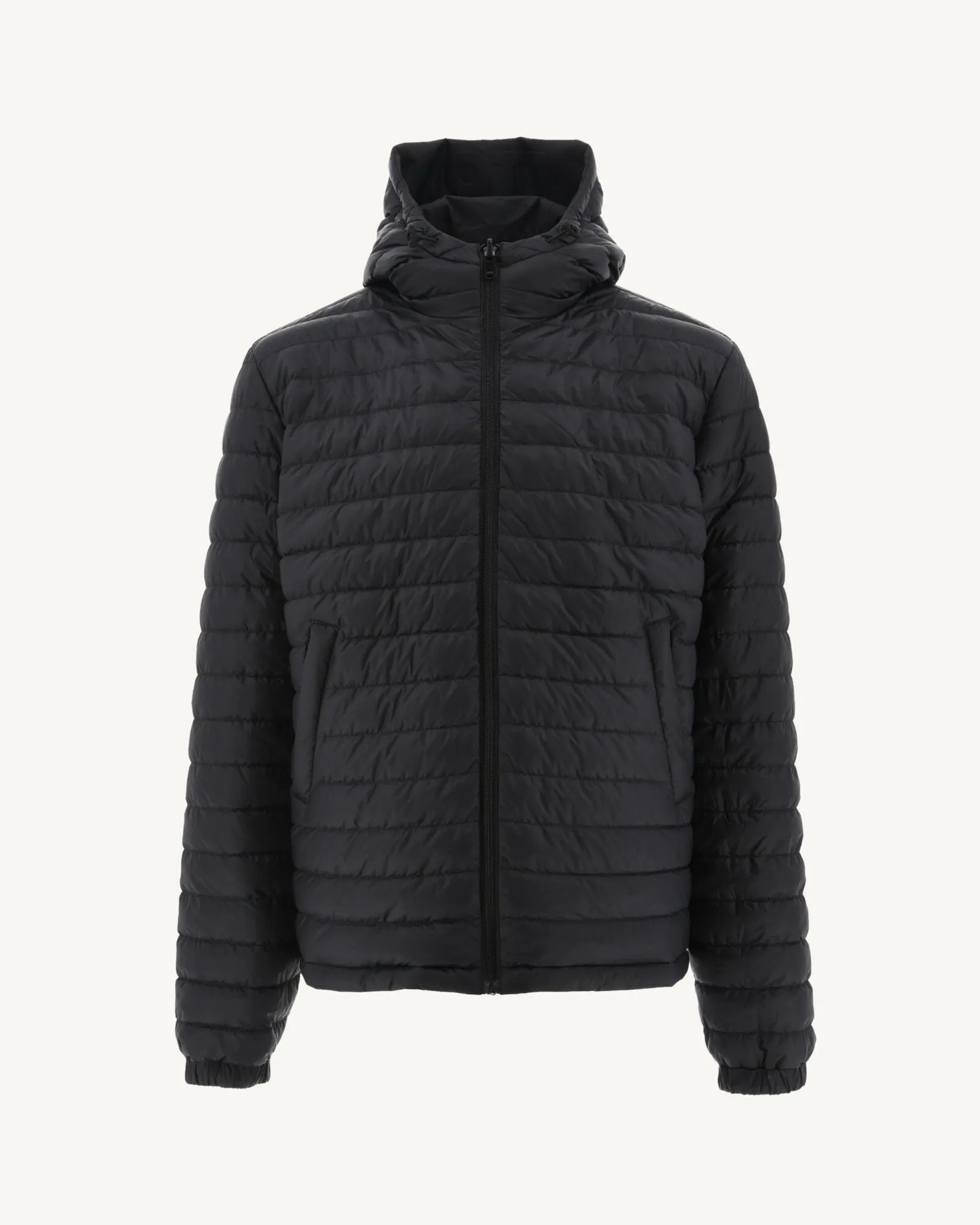 Black Bergen reversible hooded puffer jacket