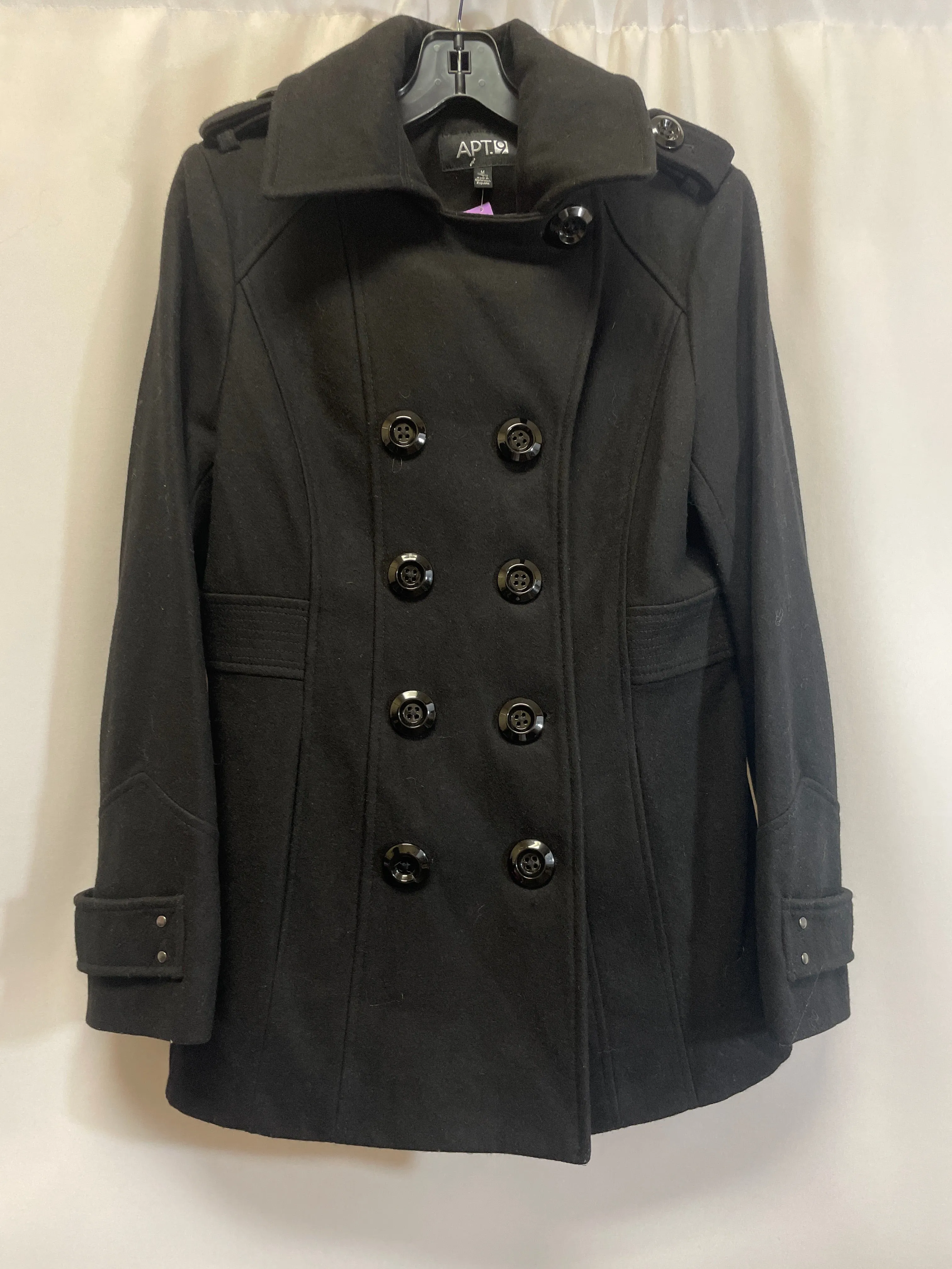 Black Coat Peacoat Apt 9, Size M