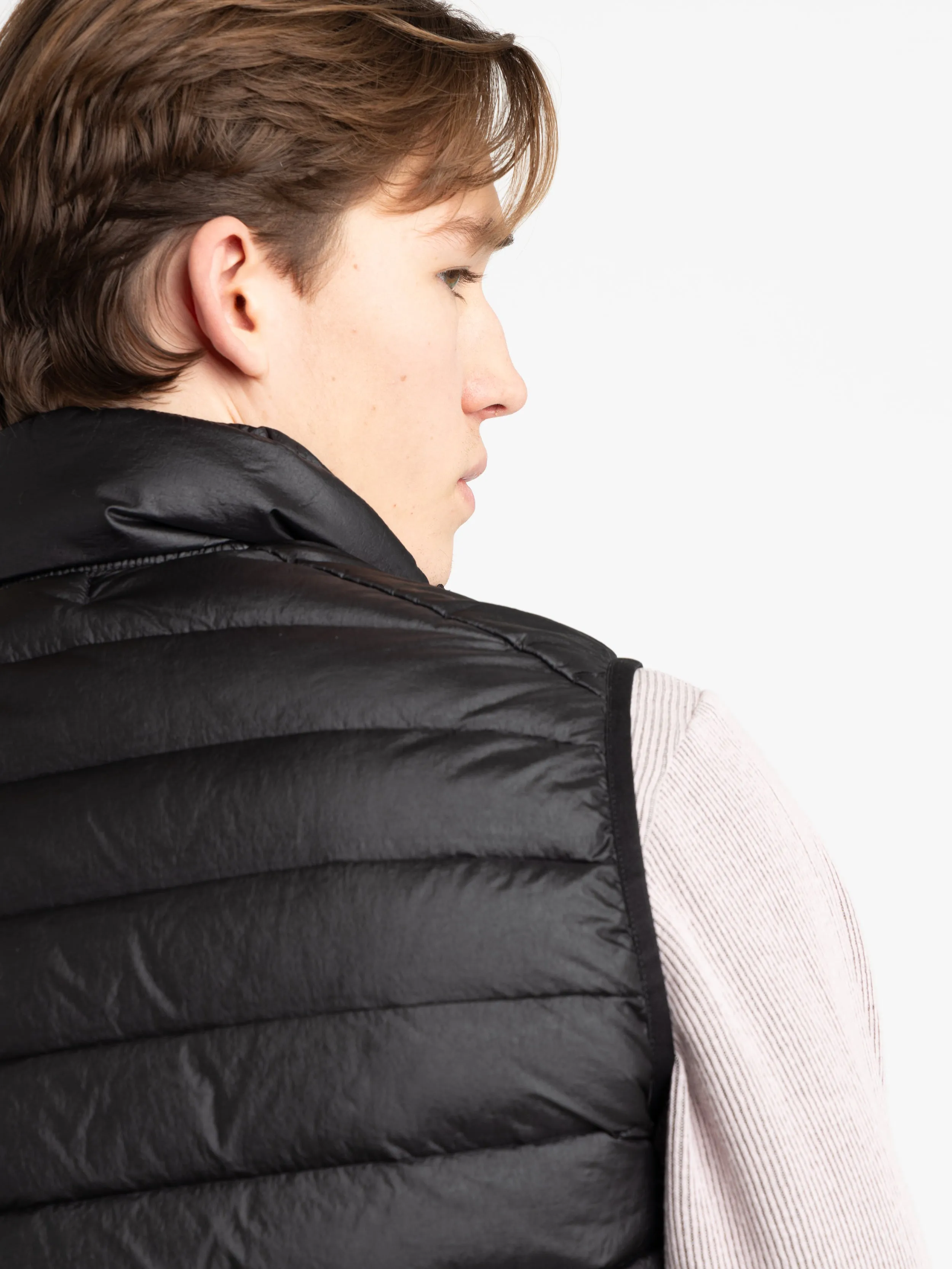 Black Loom Woven Chambers R-Nylon Down-TC Puffer Vest