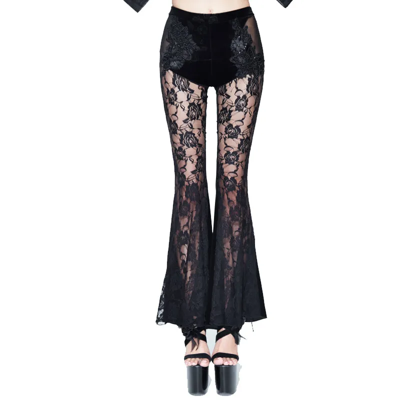 Black Rose Sheer Leggings