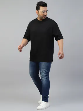 Black Solid Oversized Plus Size T-shirt