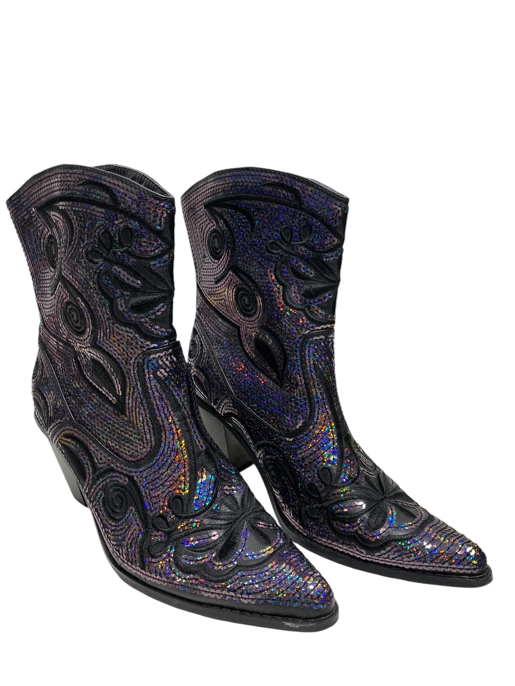 Boots Western By Clothes Mentor In Black & Purple, Size: 9