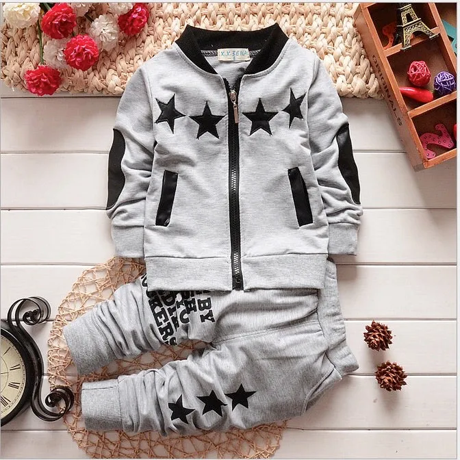 Boys And Girls Zipped Star Tracksuit 2 Pcs Set