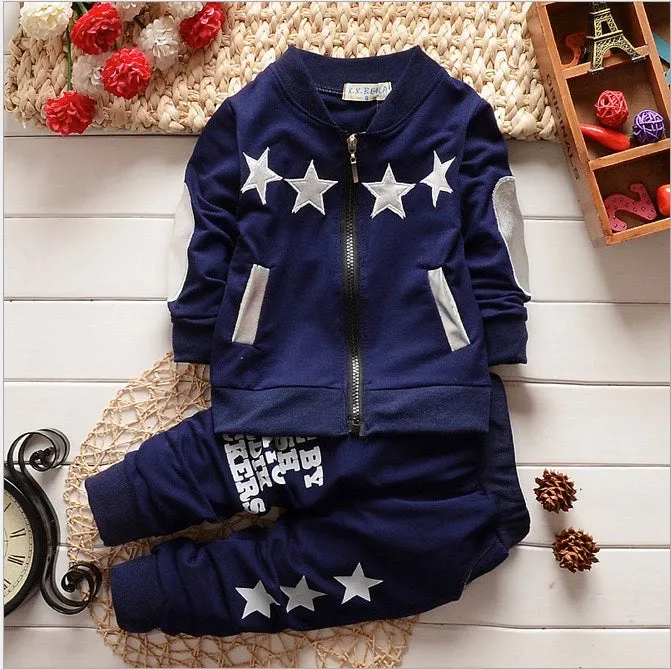 Boys And Girls Zipped Star Tracksuit 2 Pcs Set