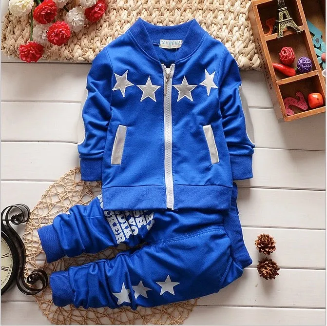 Boys And Girls Zipped Star Tracksuit 2 Pcs Set