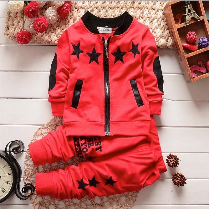 Boys And Girls Zipped Star Tracksuit 2 Pcs Set