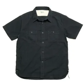 BURGUS PLUS - S/S Black × Black Chambray Work Shirt - HBP300CHBS