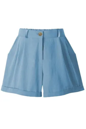 BUTTON CLOSURE CASUAL ROLLED SHORTS