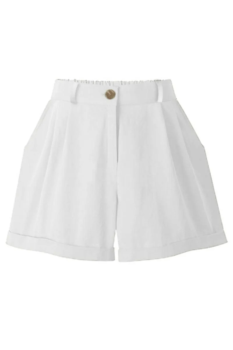 BUTTON CLOSURE CASUAL ROLLED SHORTS