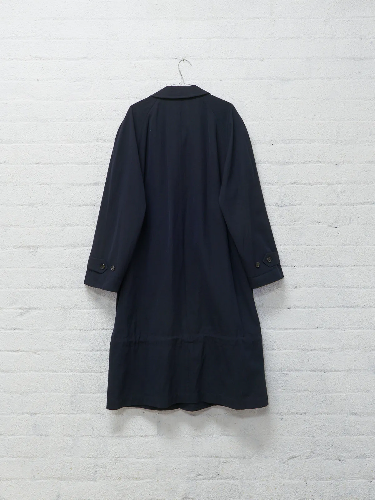 Comme des Garcons Homme Plus 1990 dark navy drawstring hem coat - mens M