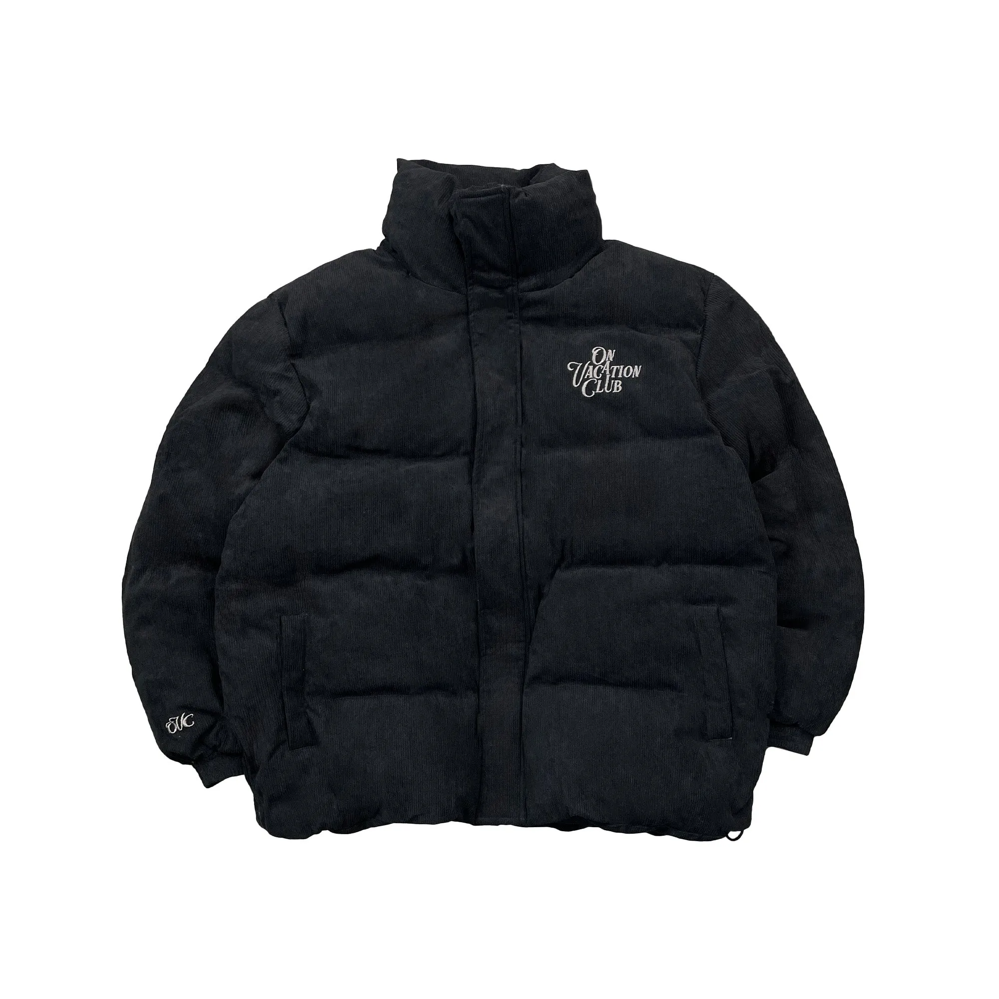 Corduroy Puffer Jacket - Black