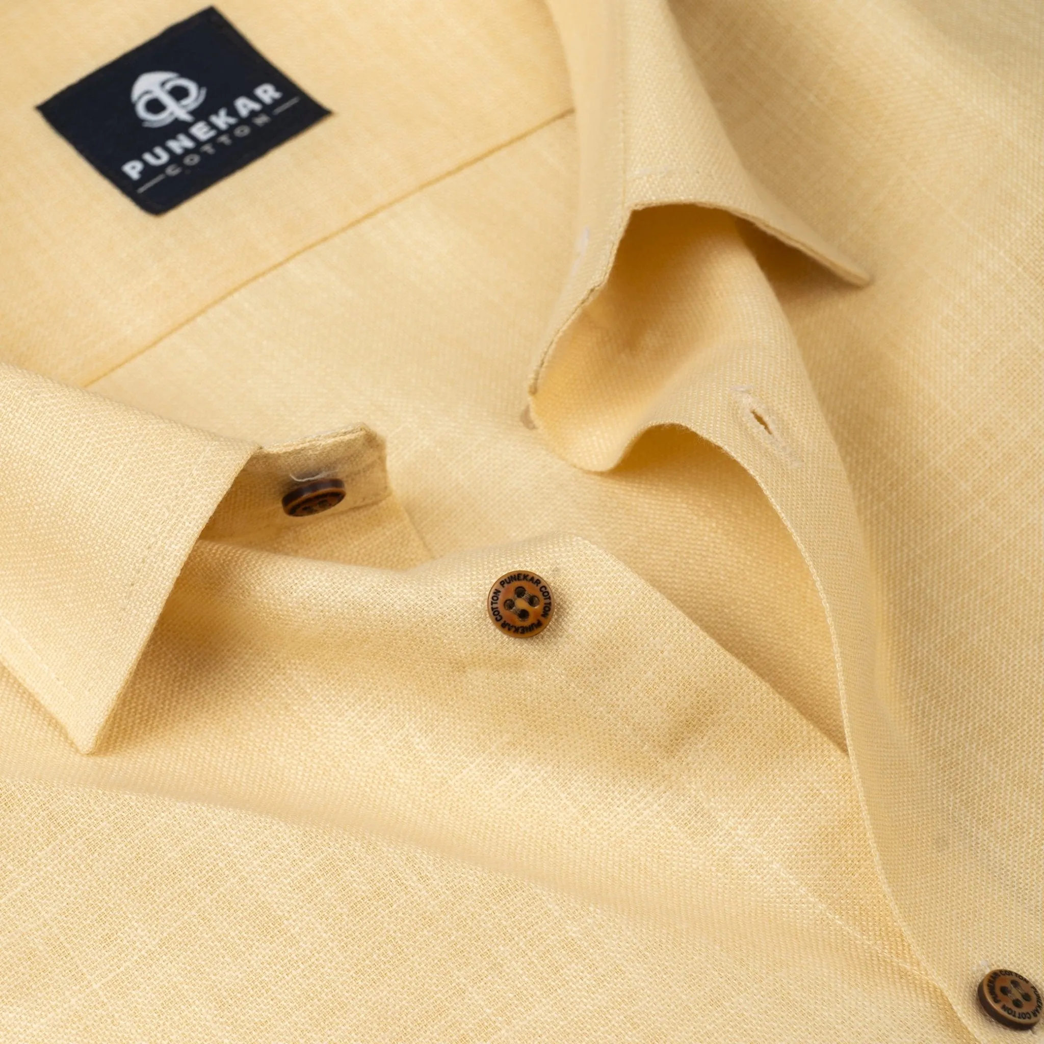 Cream Color Blended Linen Shirt For Men's