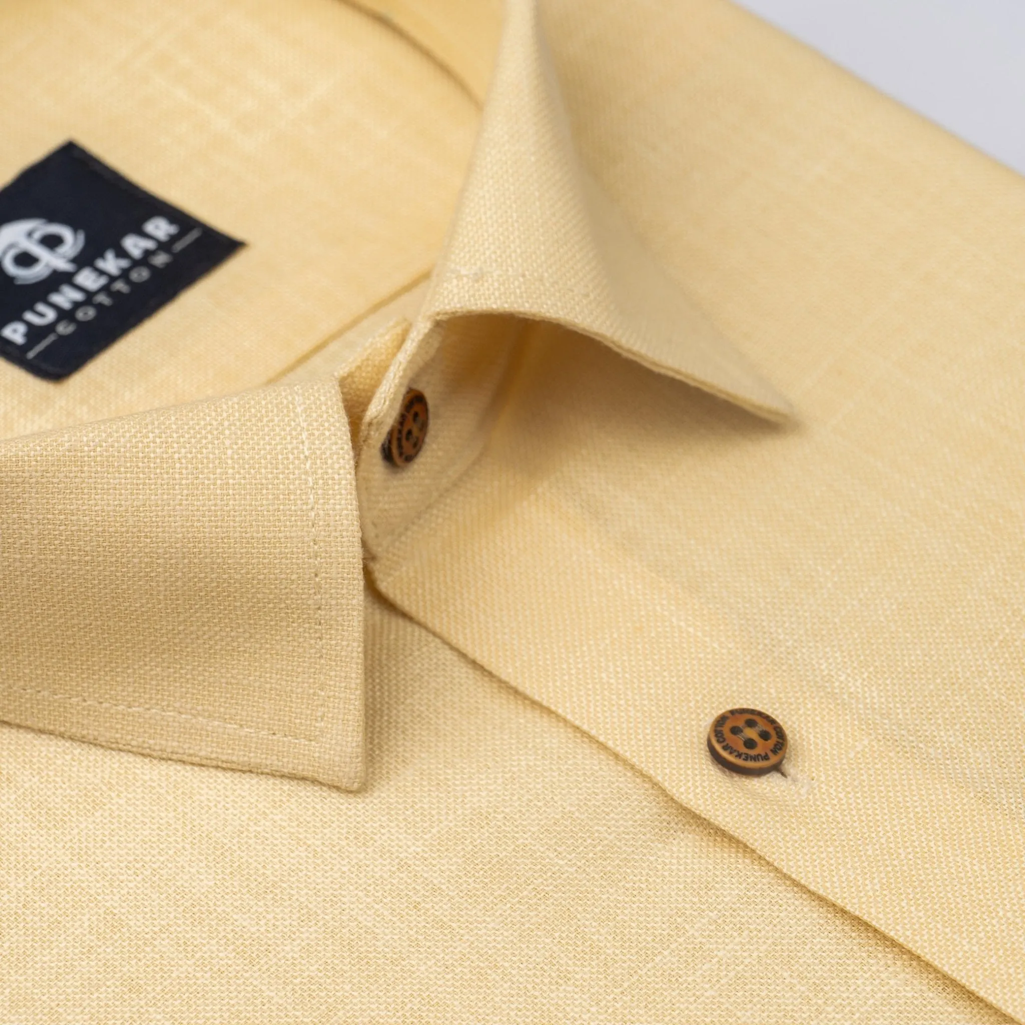 Cream Color Blended Linen Shirt For Men's