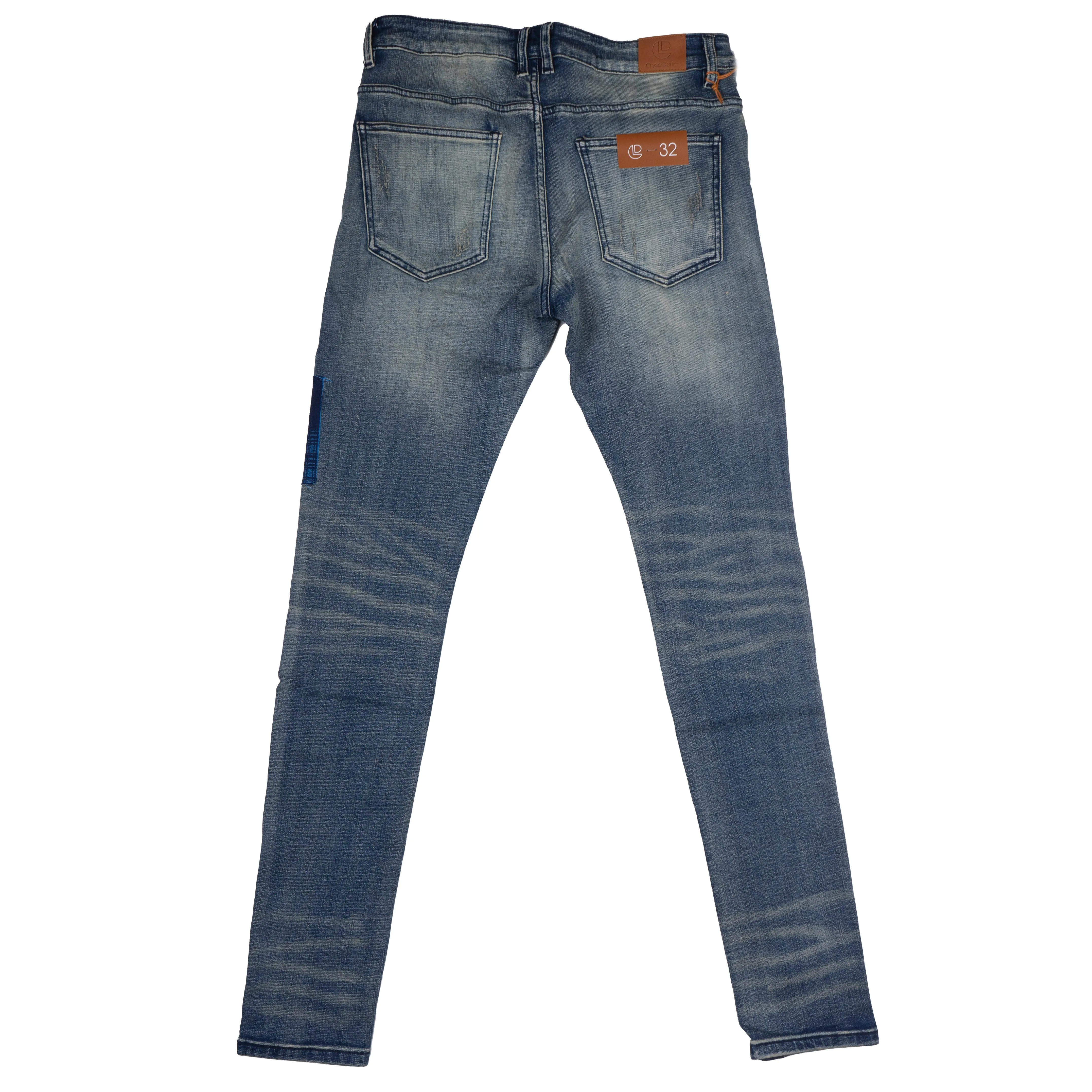 CRYSP DENIM DISTRESSED JEANS LIGHT INDIGO  - CRYSPSUM20-120