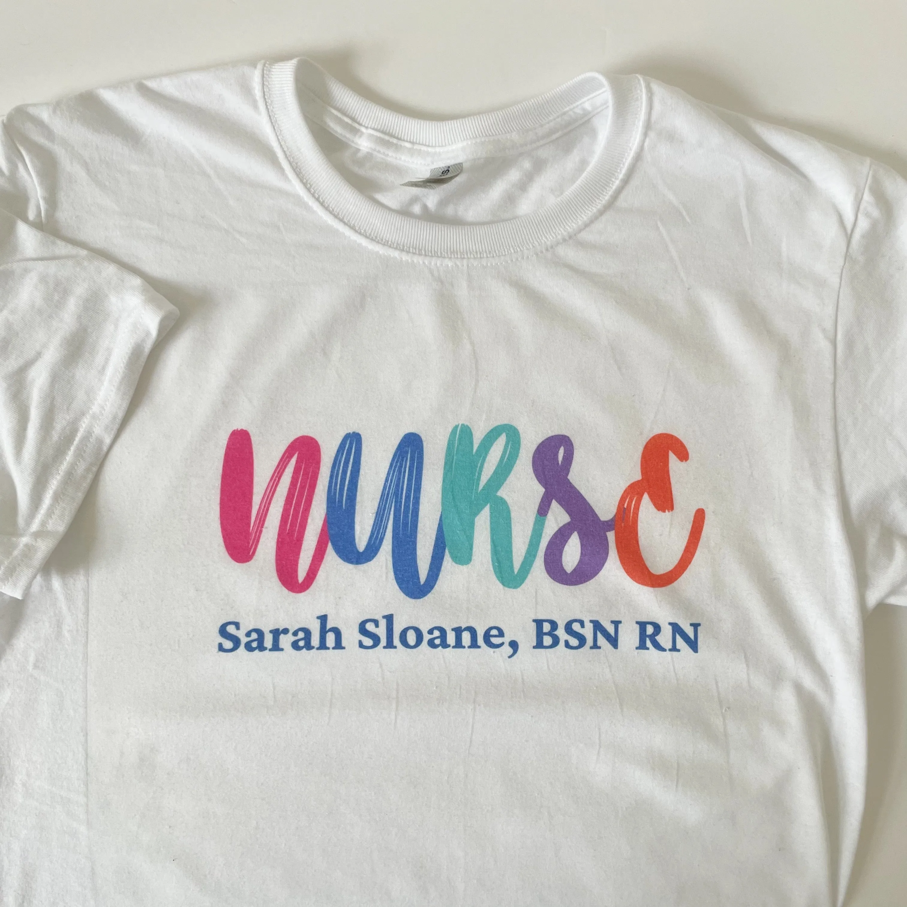 Customizable Rainbow Text T-Shirt