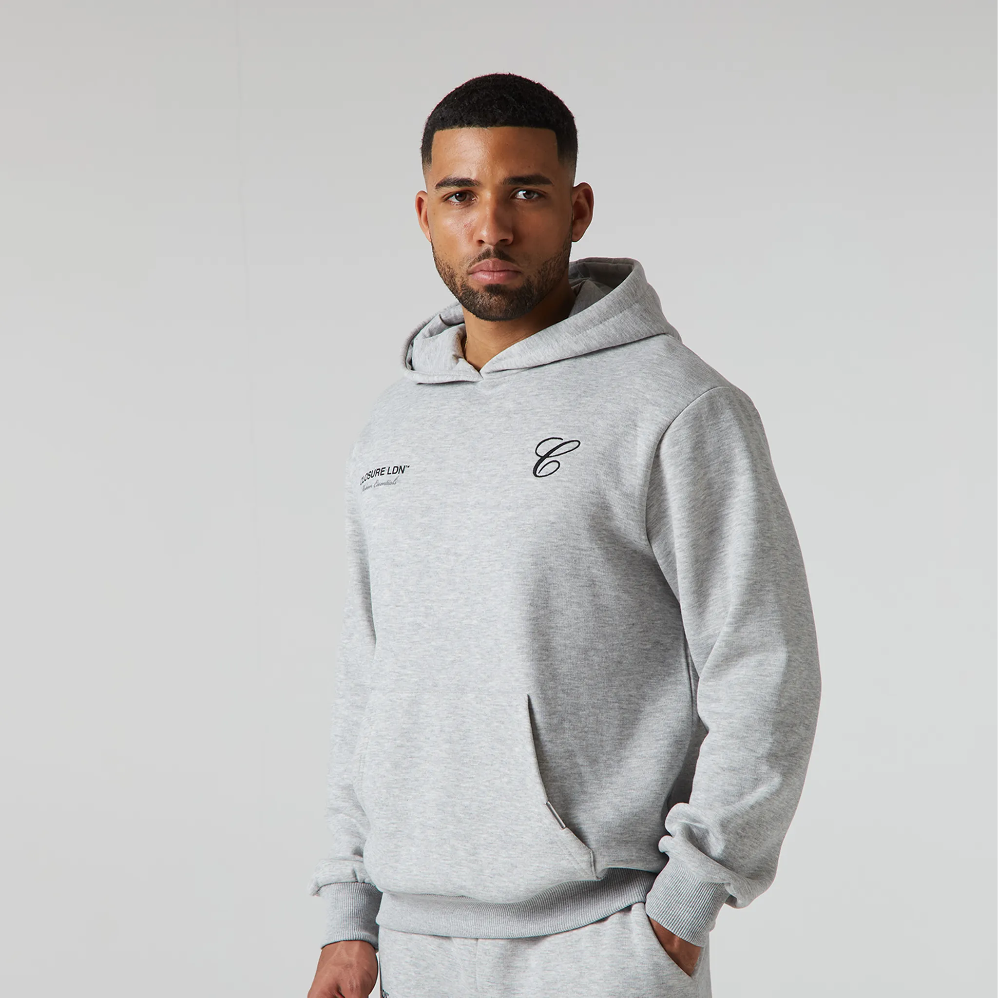 Double Logo Tracksuit | Light Grey Marl