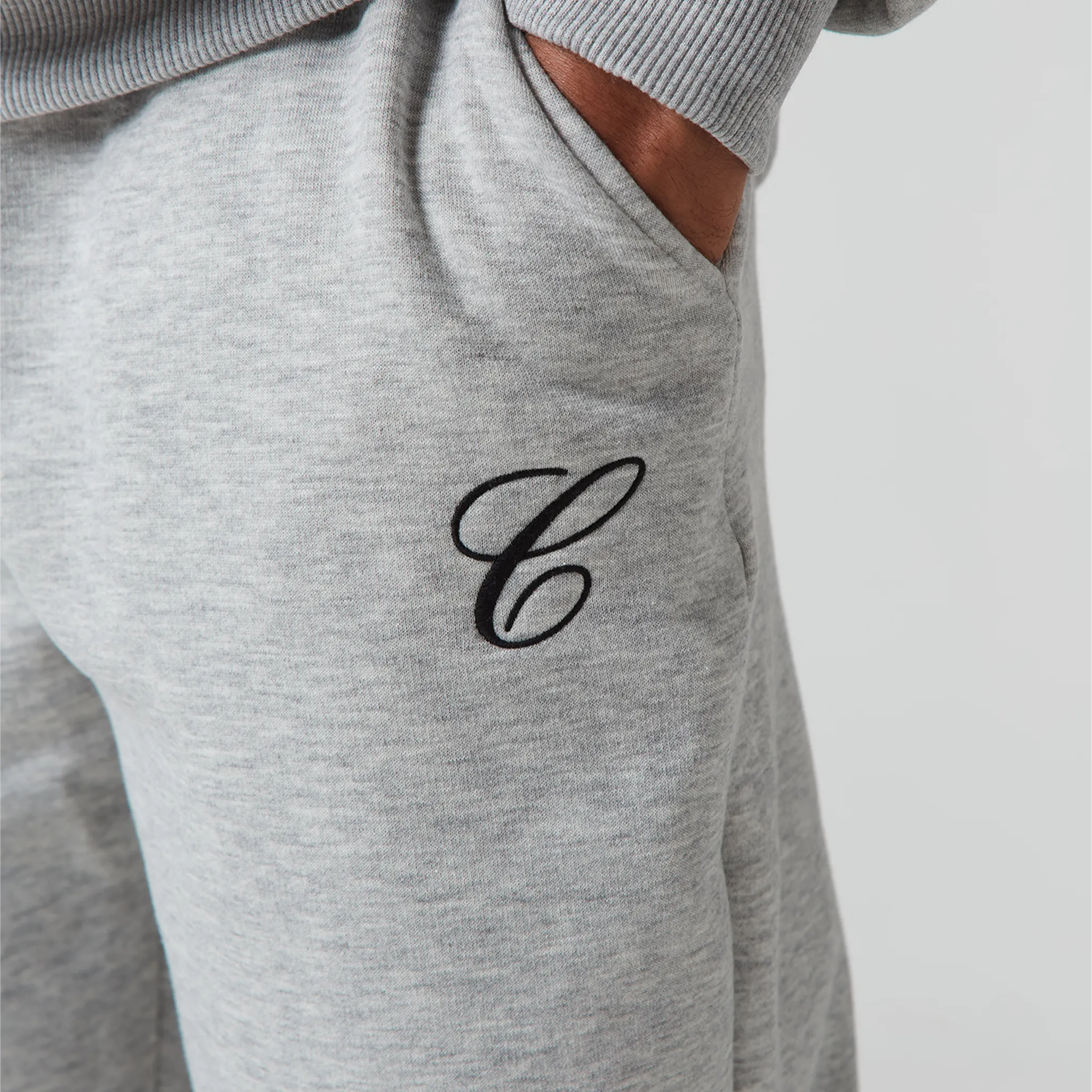 Double Logo Tracksuit | Light Grey Marl