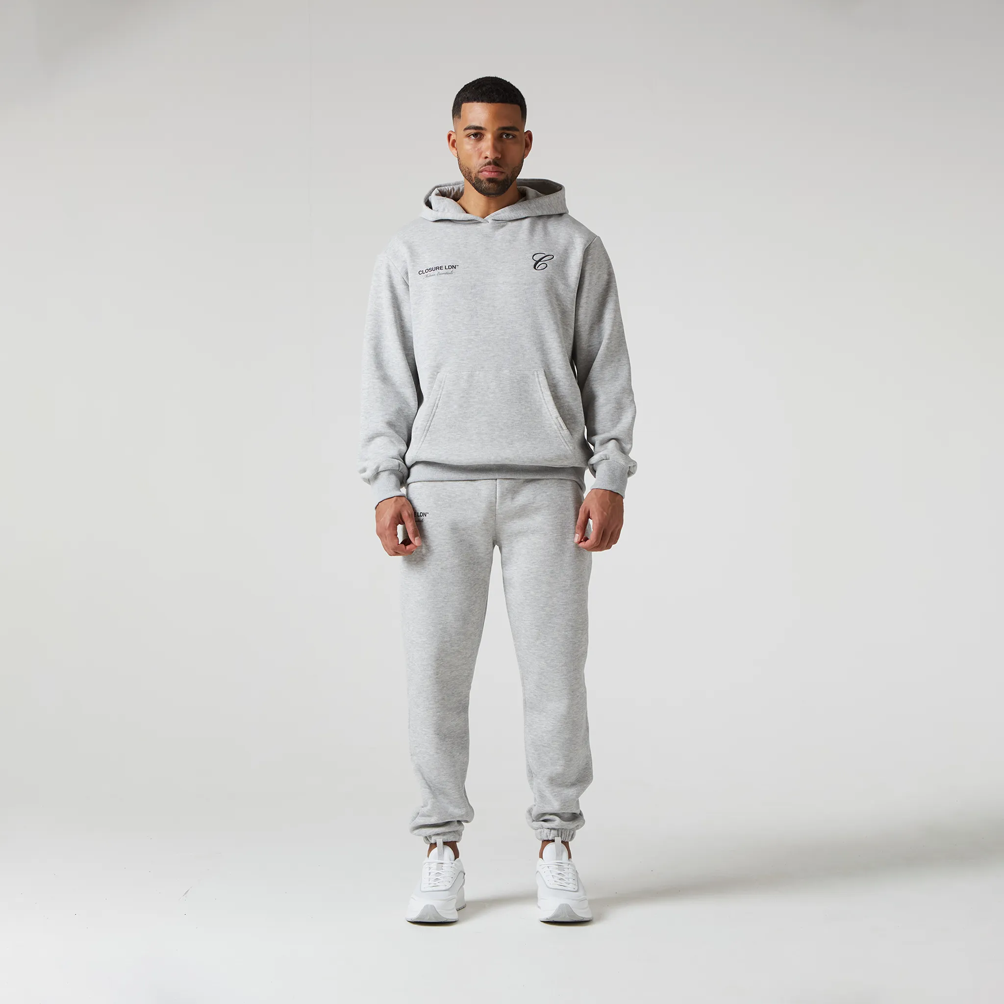 Double Logo Tracksuit | Light Grey Marl