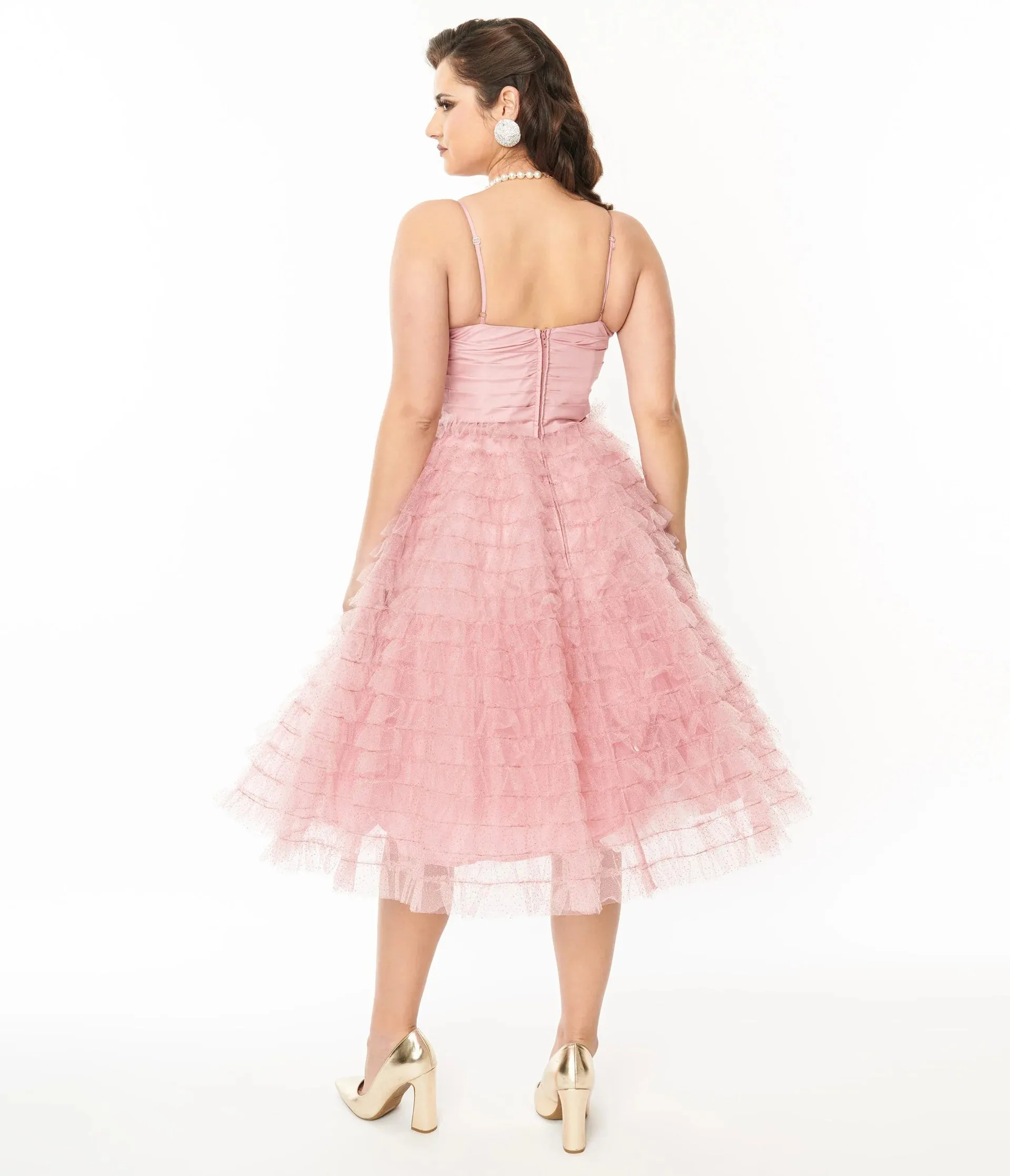 Dusty Rose Glitter cupcake dress