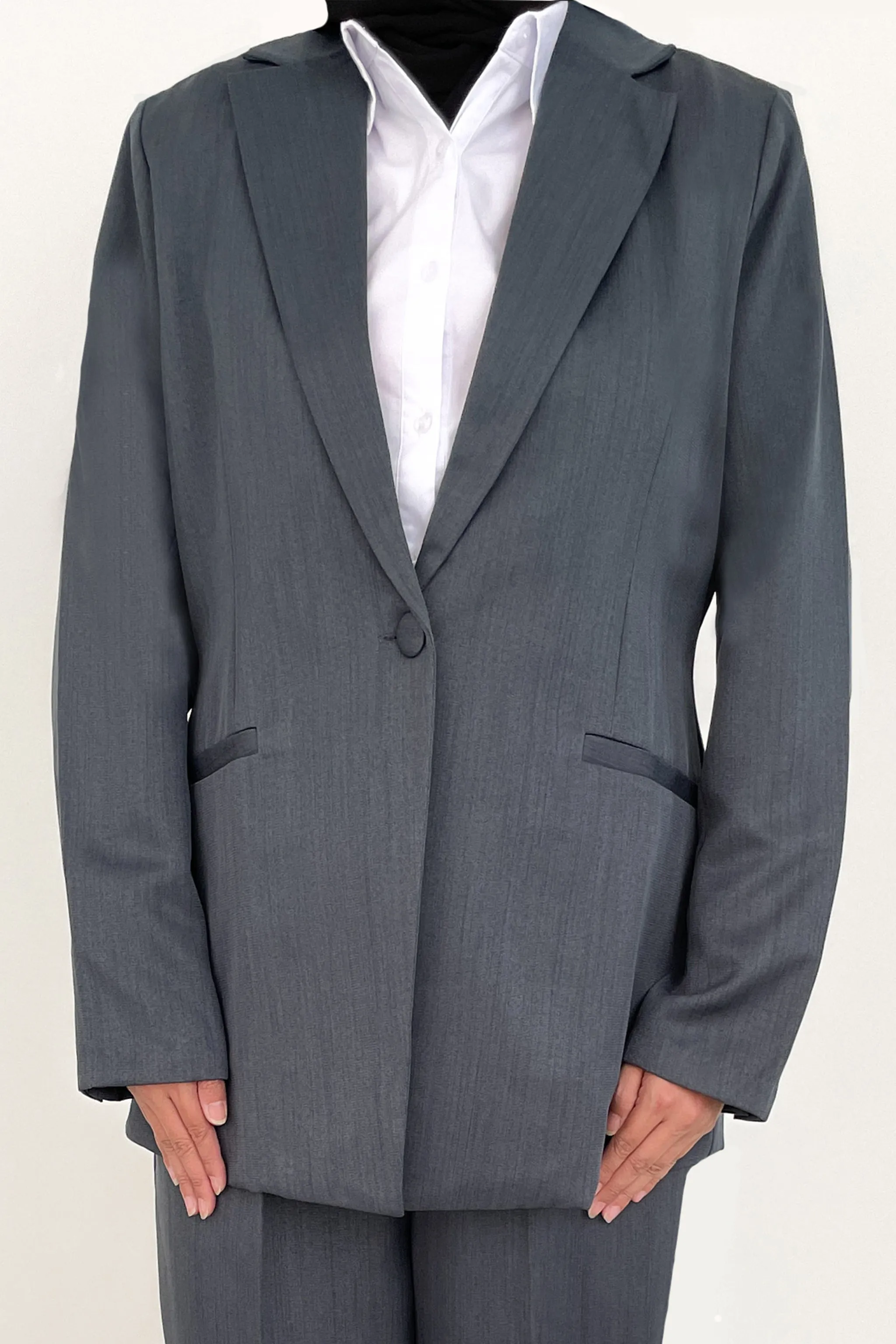 Essential Structured Blazer - Dark Grey