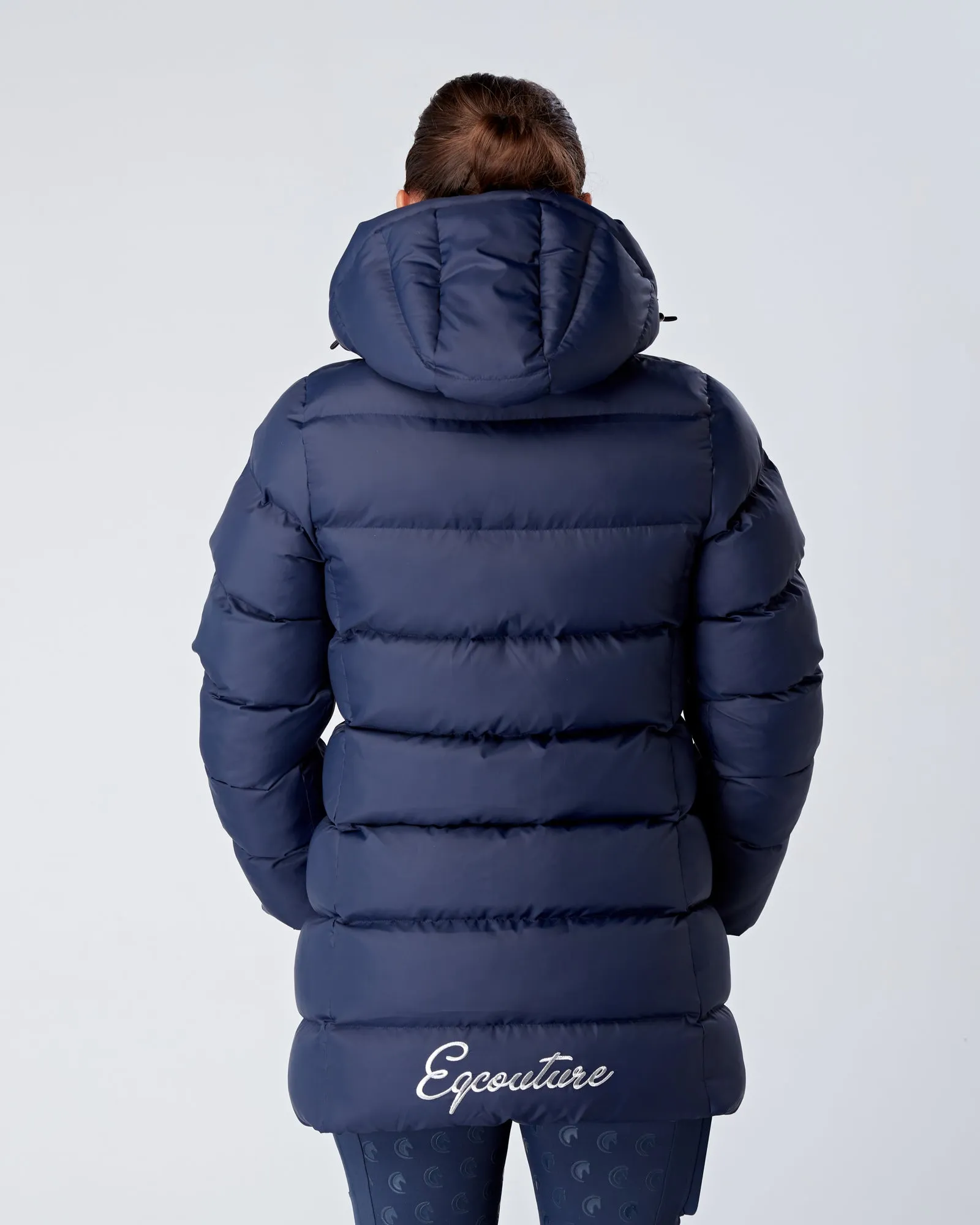 Exclusive Long Navy Puffer Coat / Jacket - Detachable Hood