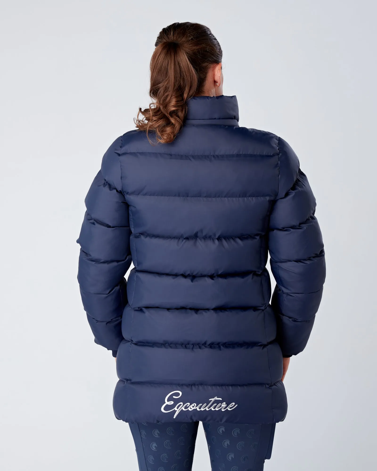 Exclusive Long Navy Puffer Coat / Jacket - Detachable Hood