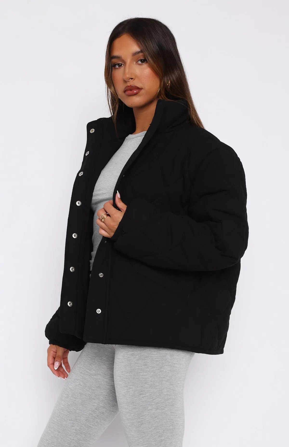 Extra Attention Puffer Jacket Black