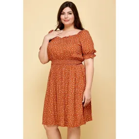 Field of Flowers Smocked Waist Dress - Plus Size - Final Sale Item