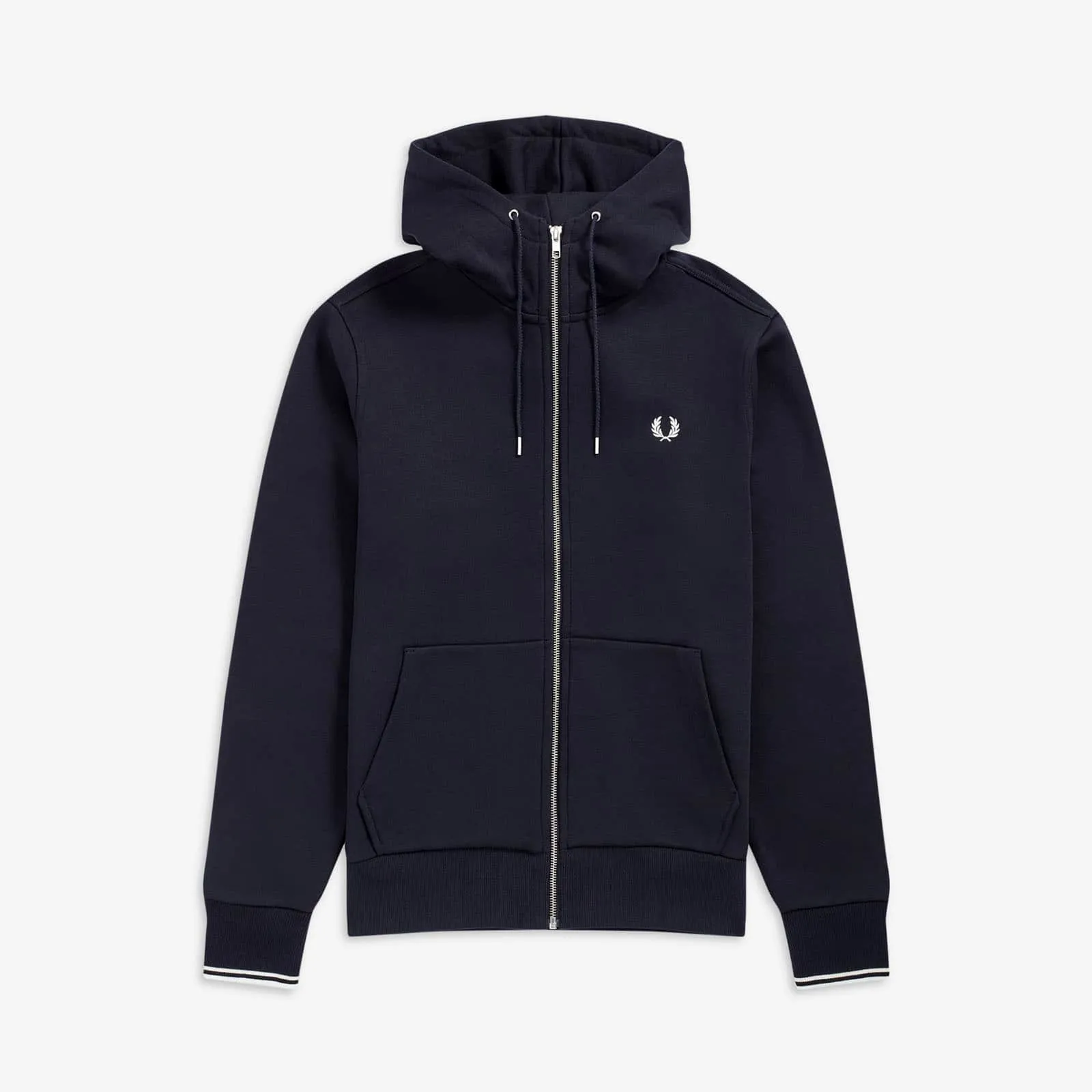 Fred Perry Hooded Zip Through Sweatshirt Black