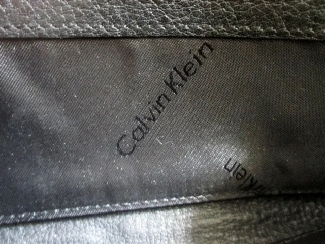 Genuine CALVIN KLEIN Continental ZIP Wallet Organizer Leather Purse Clutch BLACK