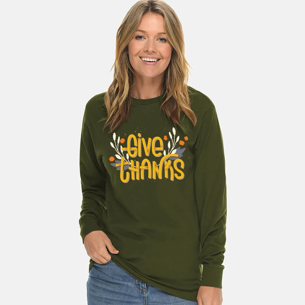 Give Thanks Unisex Long Sleeve T Shirt