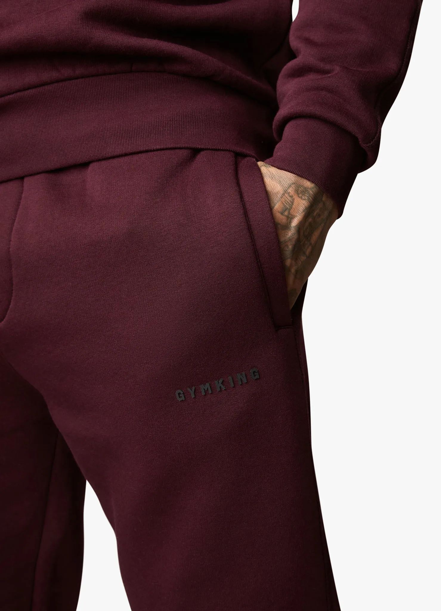 Gym King Outline Print Jogger - Burgundy