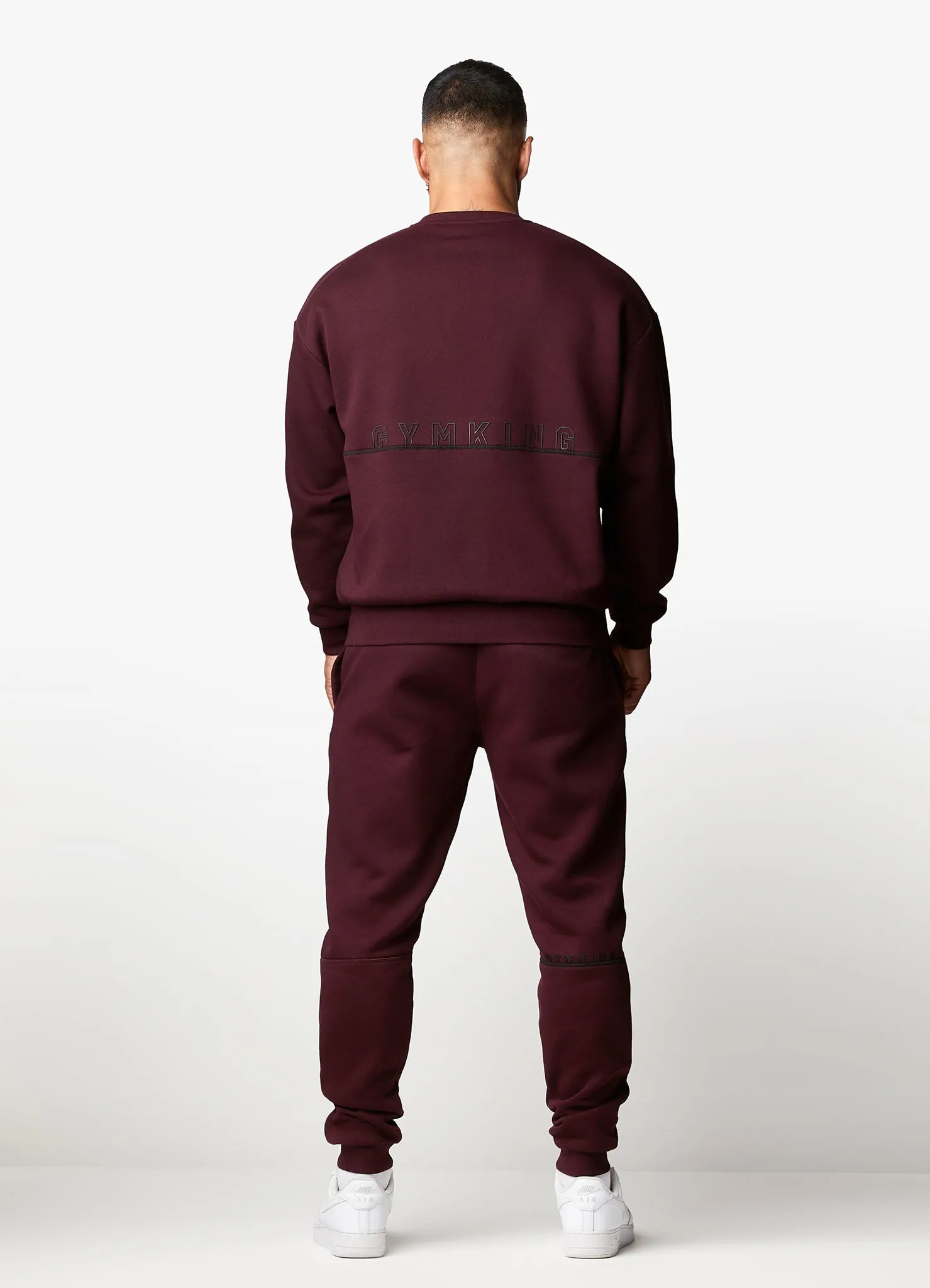 Gym King Outline Print Jogger - Burgundy